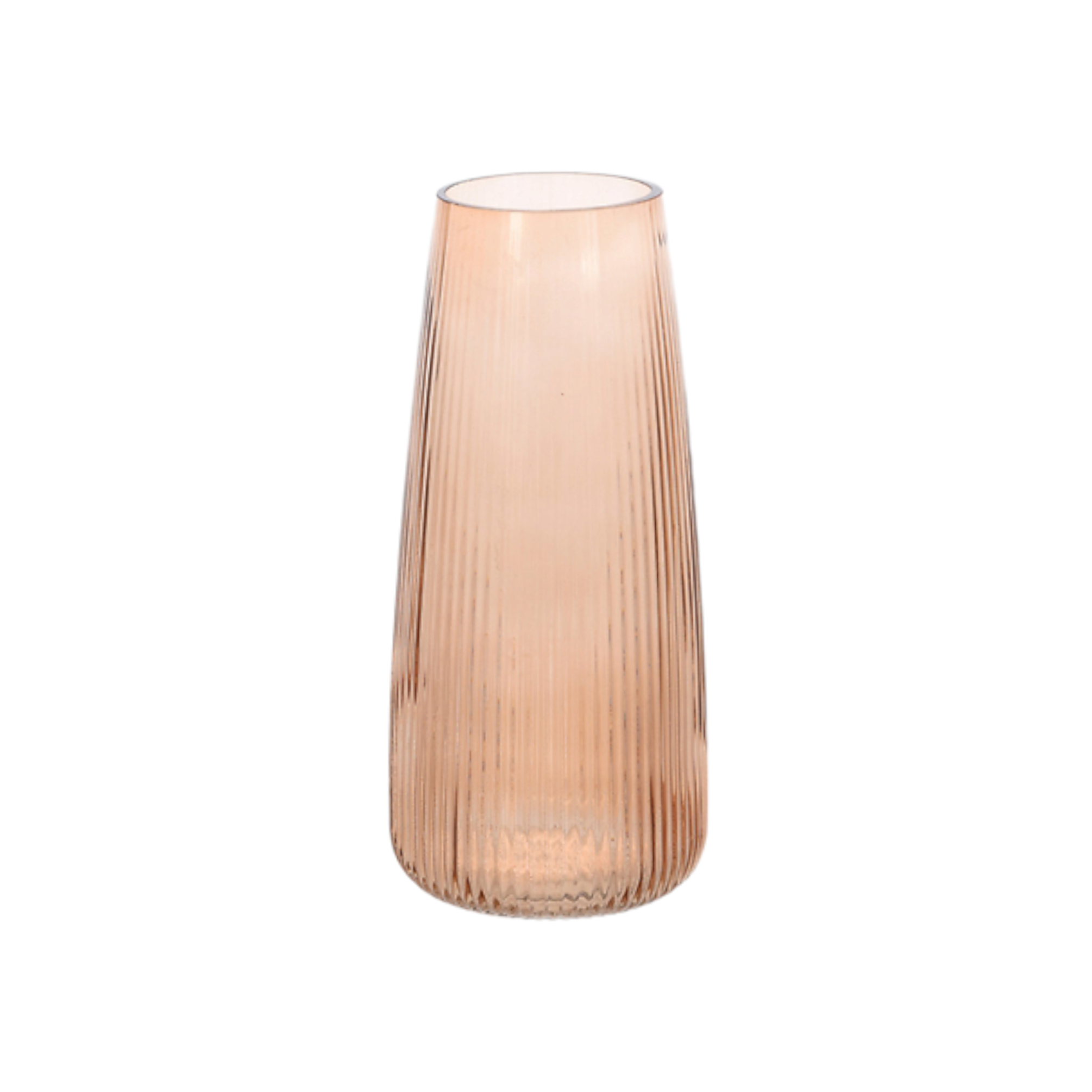 Glass Flower Vase Ribbed Roxi 21cm 22715