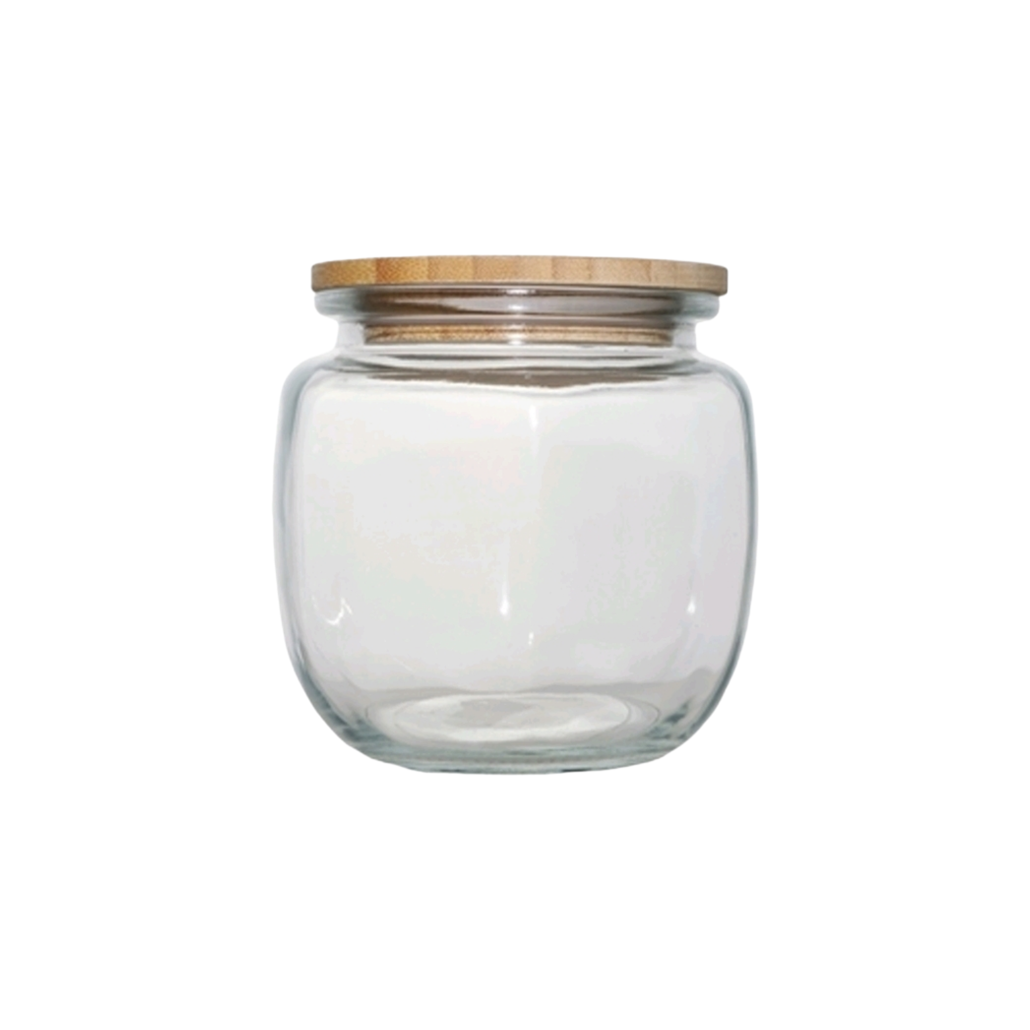Glass Canister Storage Jar Round 1L with Bamboo Lid 27251