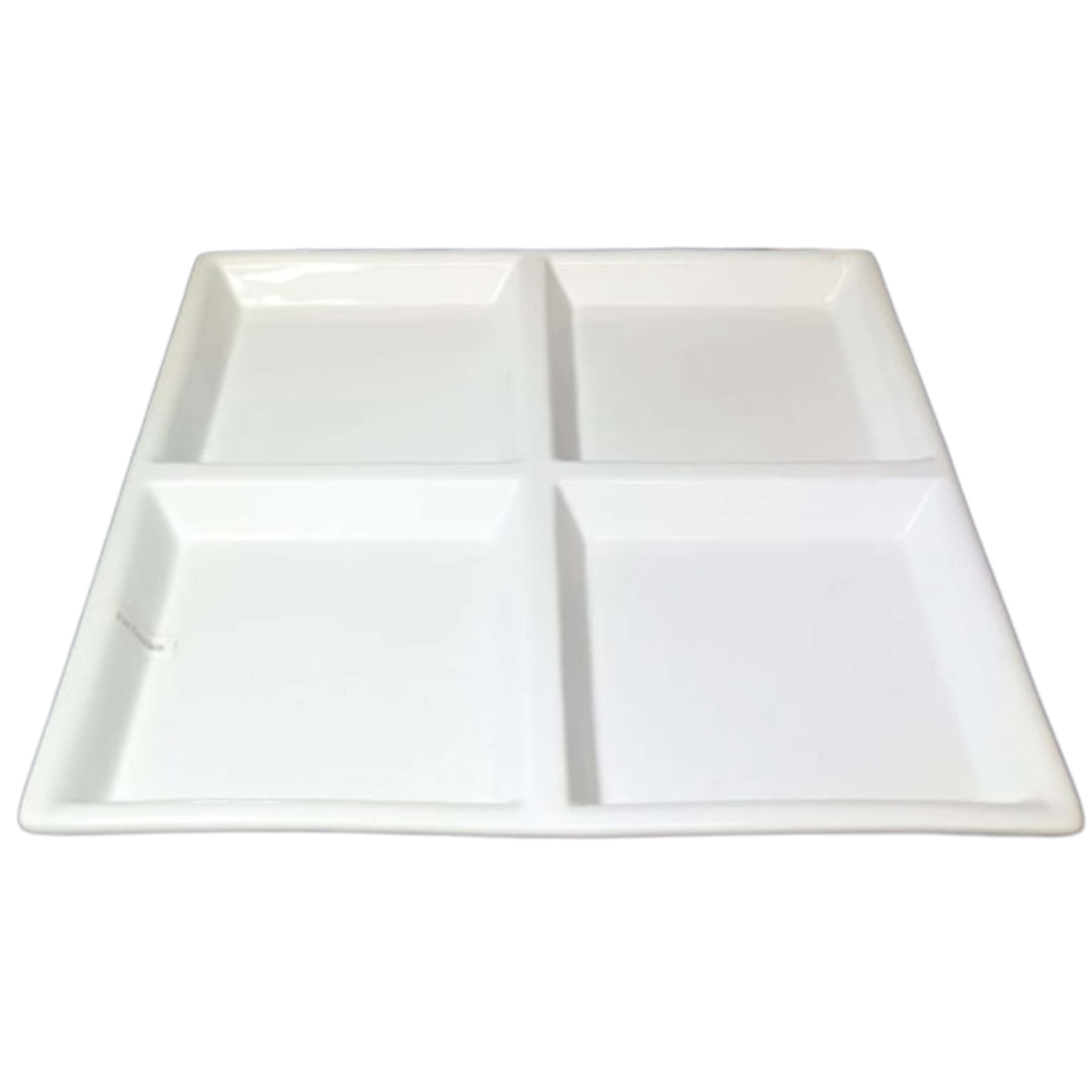 Ceramic White Square Plate 4-Division 12.5Inch INMIX-12358