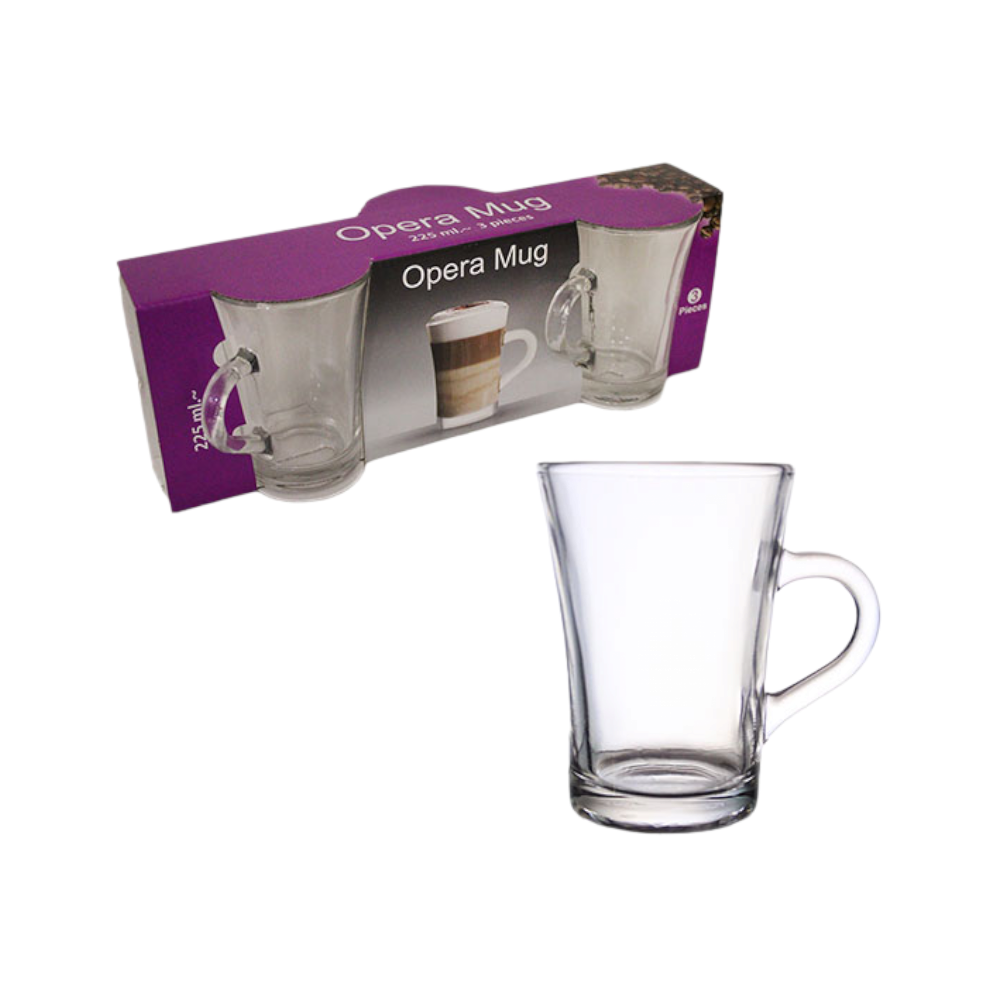 Opera Café Latte Coffee Mug 225ml 3pc