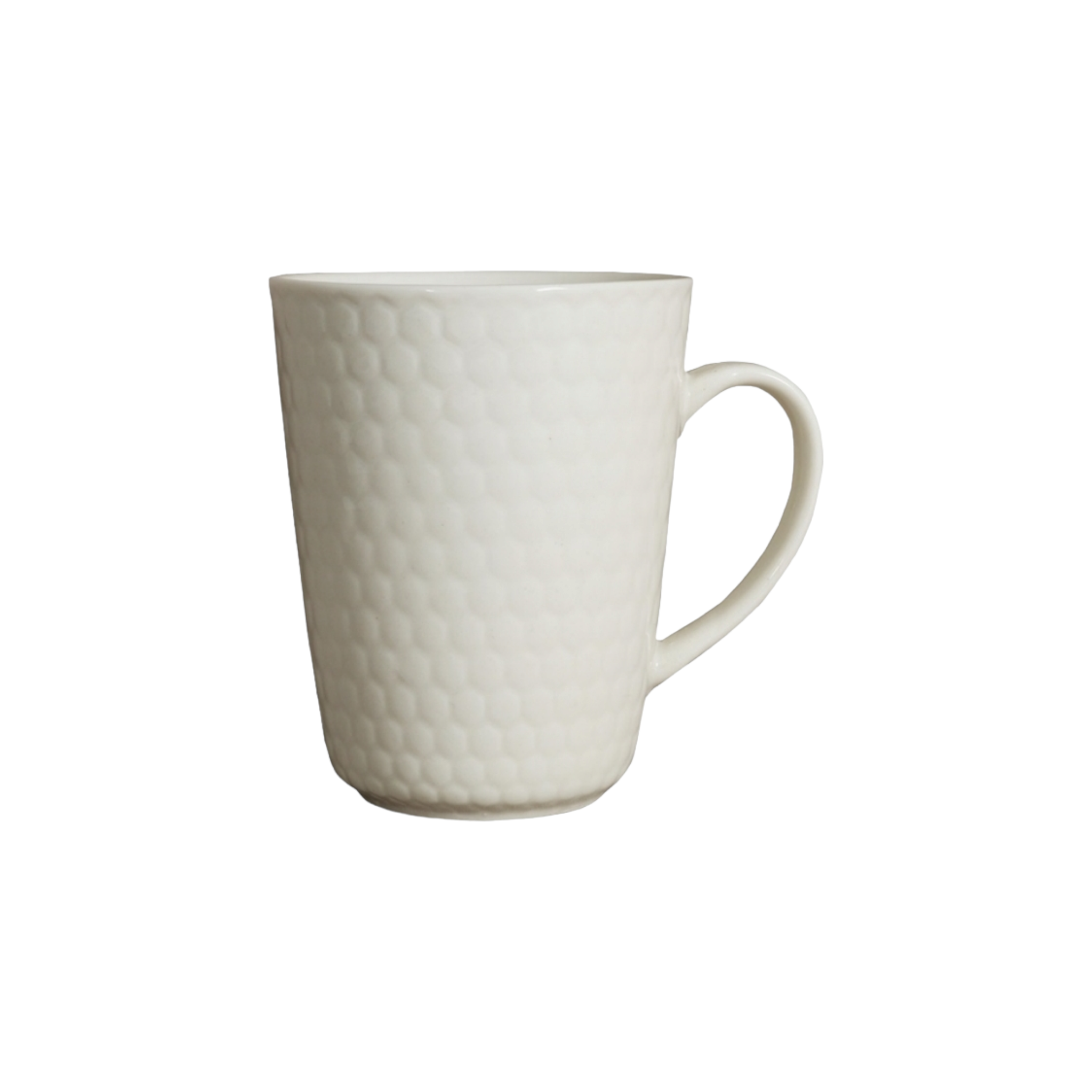 Ceramic Coffee Mug Embossed White 385ml 34528