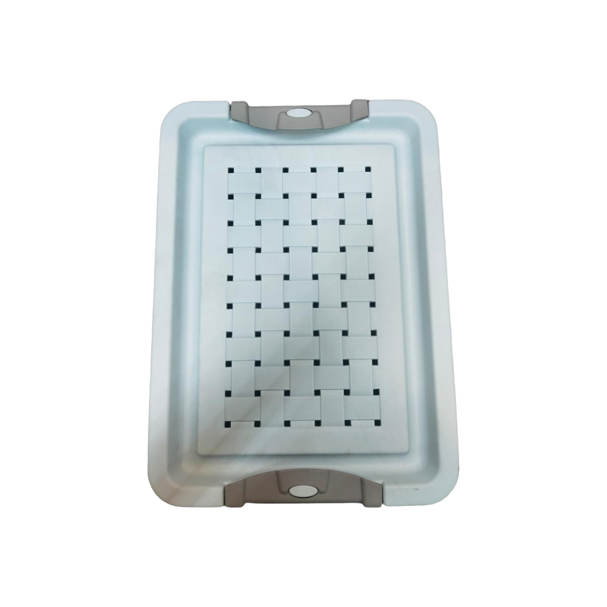 Woven Plastic Storage Basket with Clip Lock Lid 43.5x32x18cm