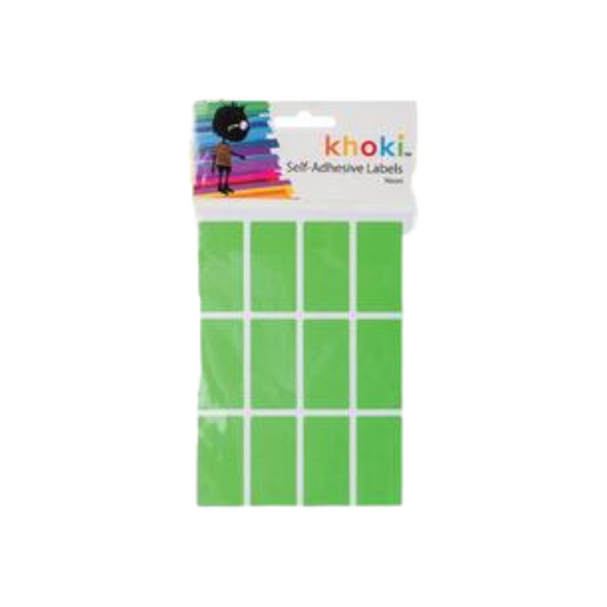 Khoki Self Adhesive Neon Labels 12s