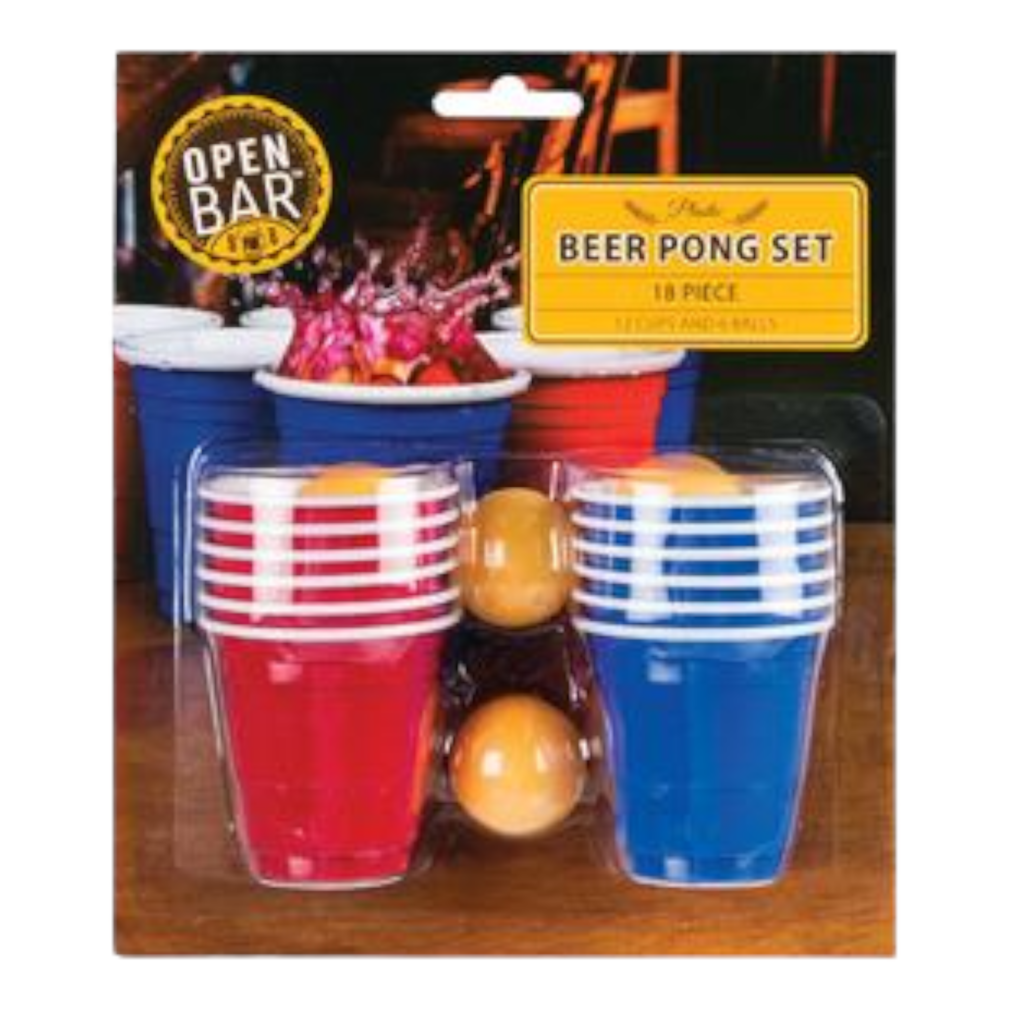 Plastic Party Picnic Cup - Mini Ping Pong Game with 18 Cups with Balls