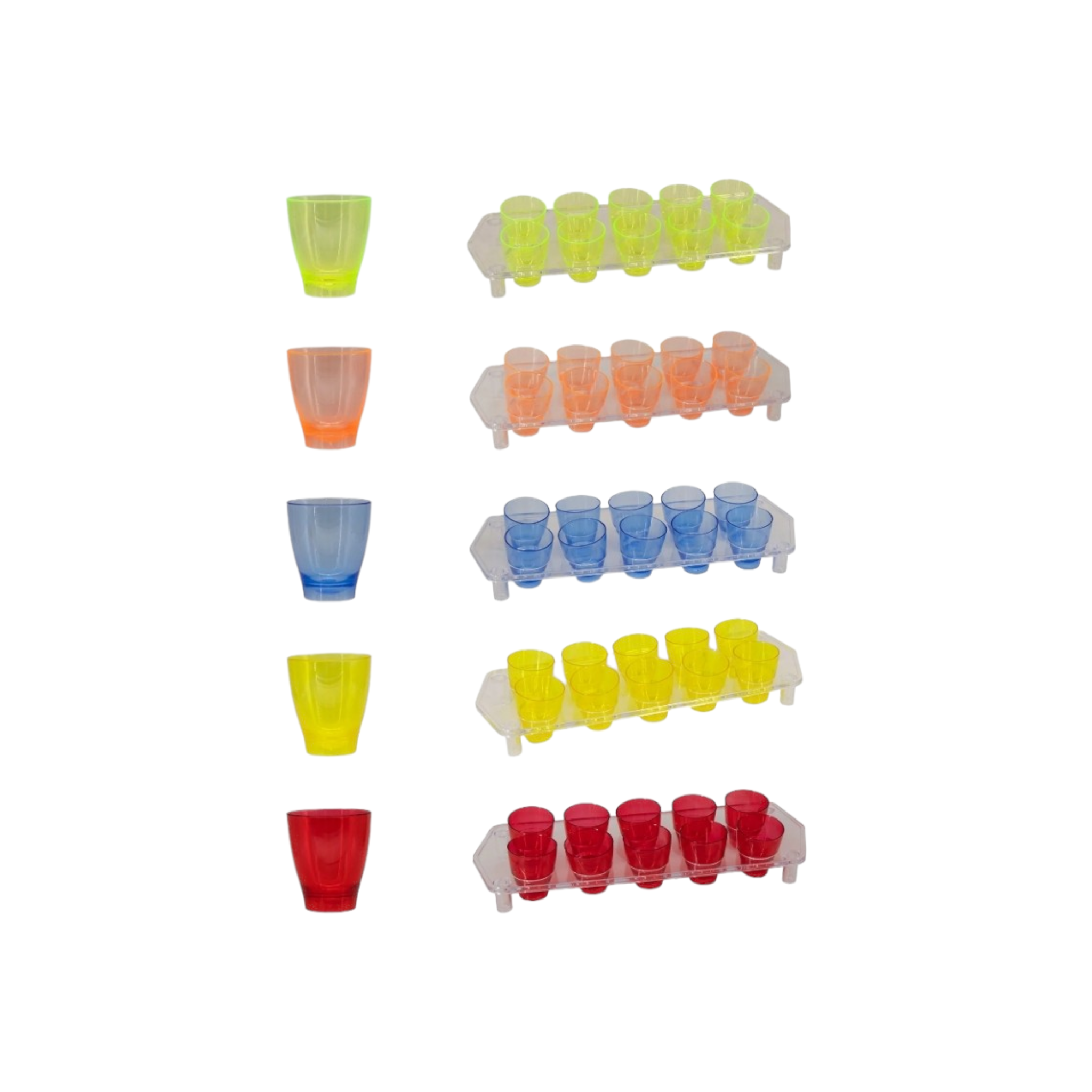 Bar Butler Plastic Shot Glasses on Tray 25ml 10pc 21476