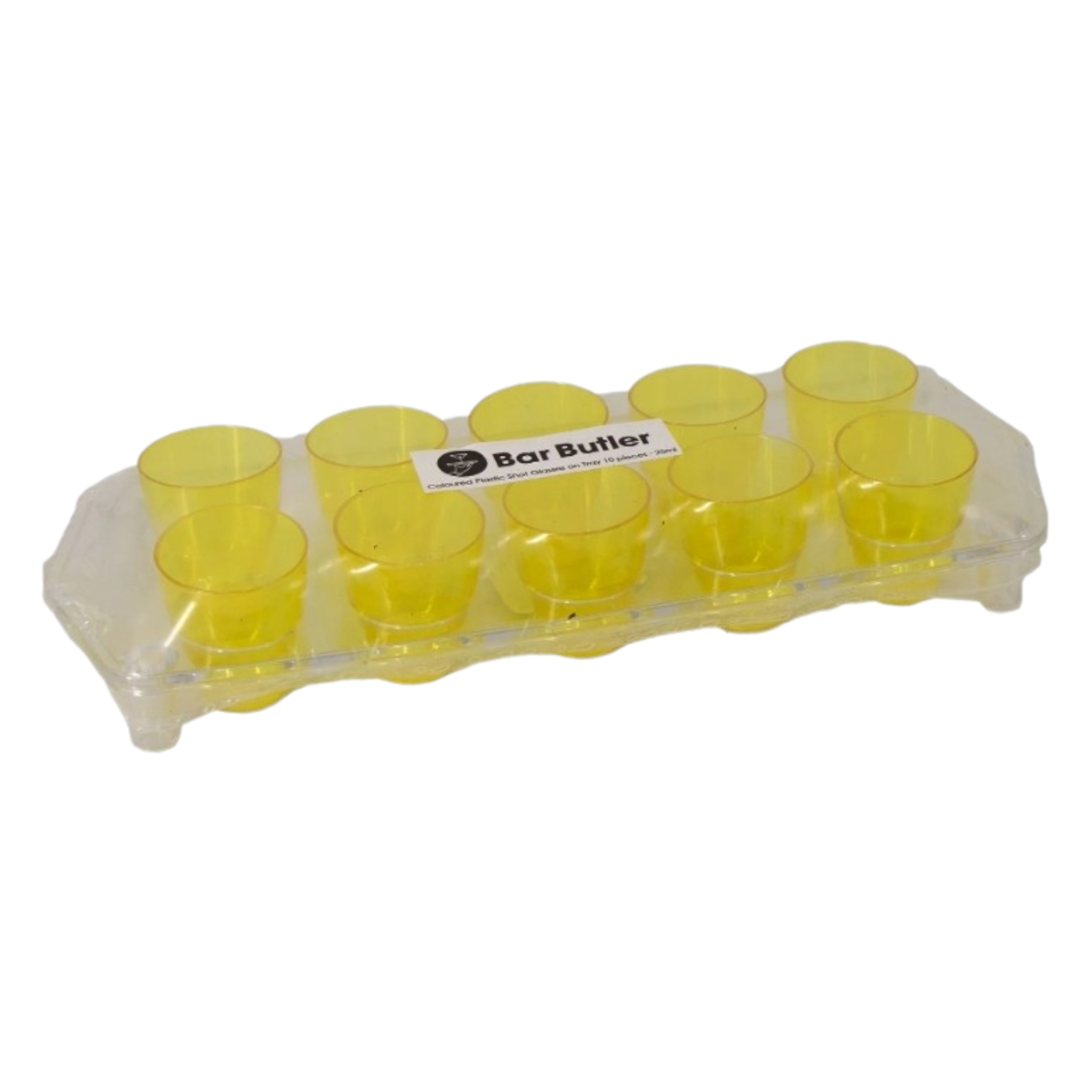 Bar Butler Plastic Shot Glasses on Tray 25ml 10pc 21476