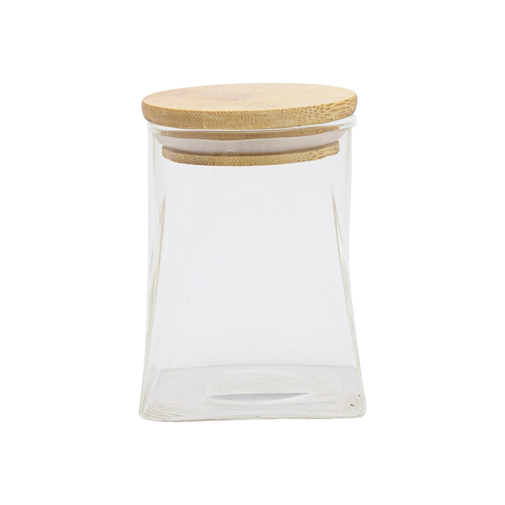 Aqua Glass Canister 910ml A Lin with Airtight Bamboo Lid 27596