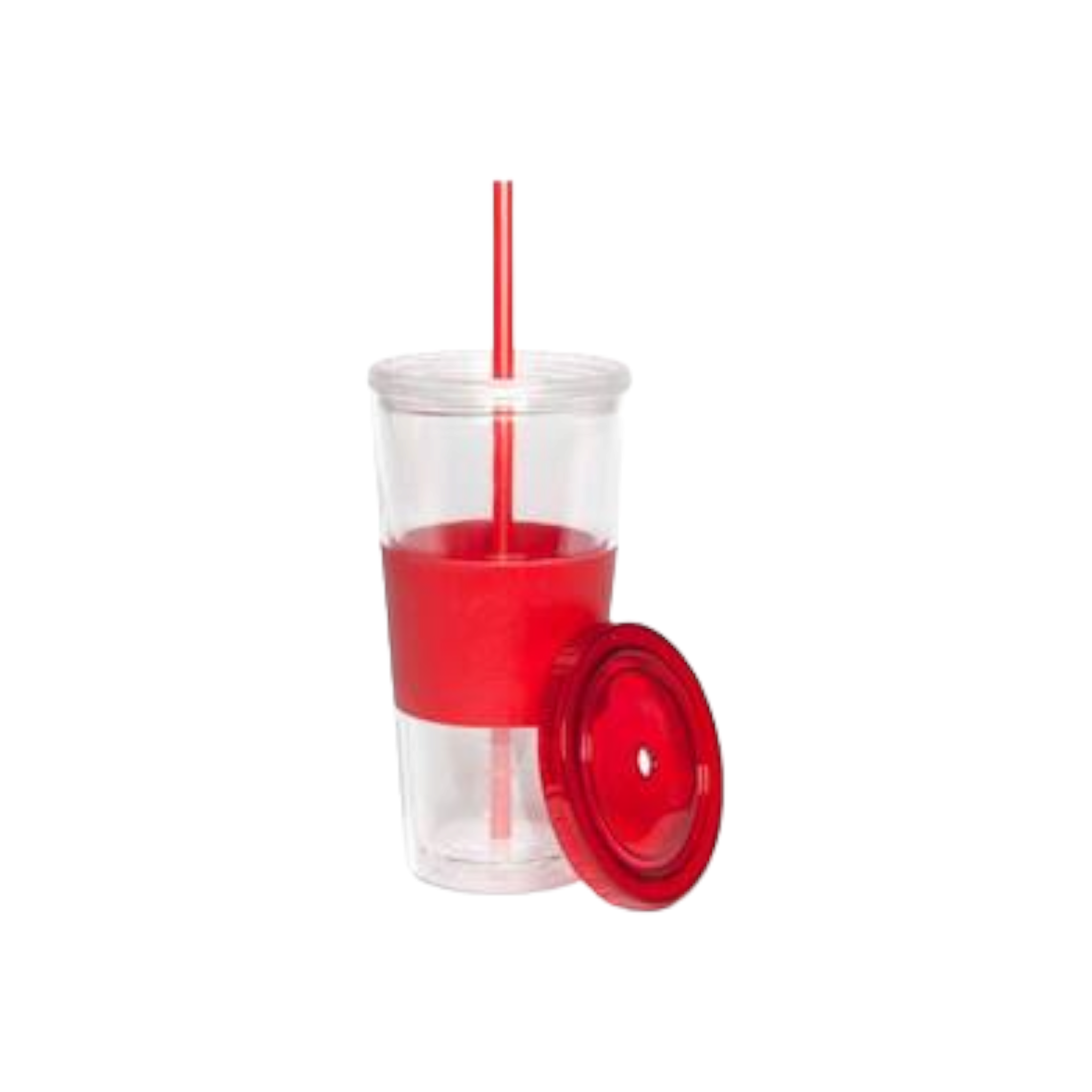 Acrylic Smoothie Tumbler with Silicone Grip And Straw