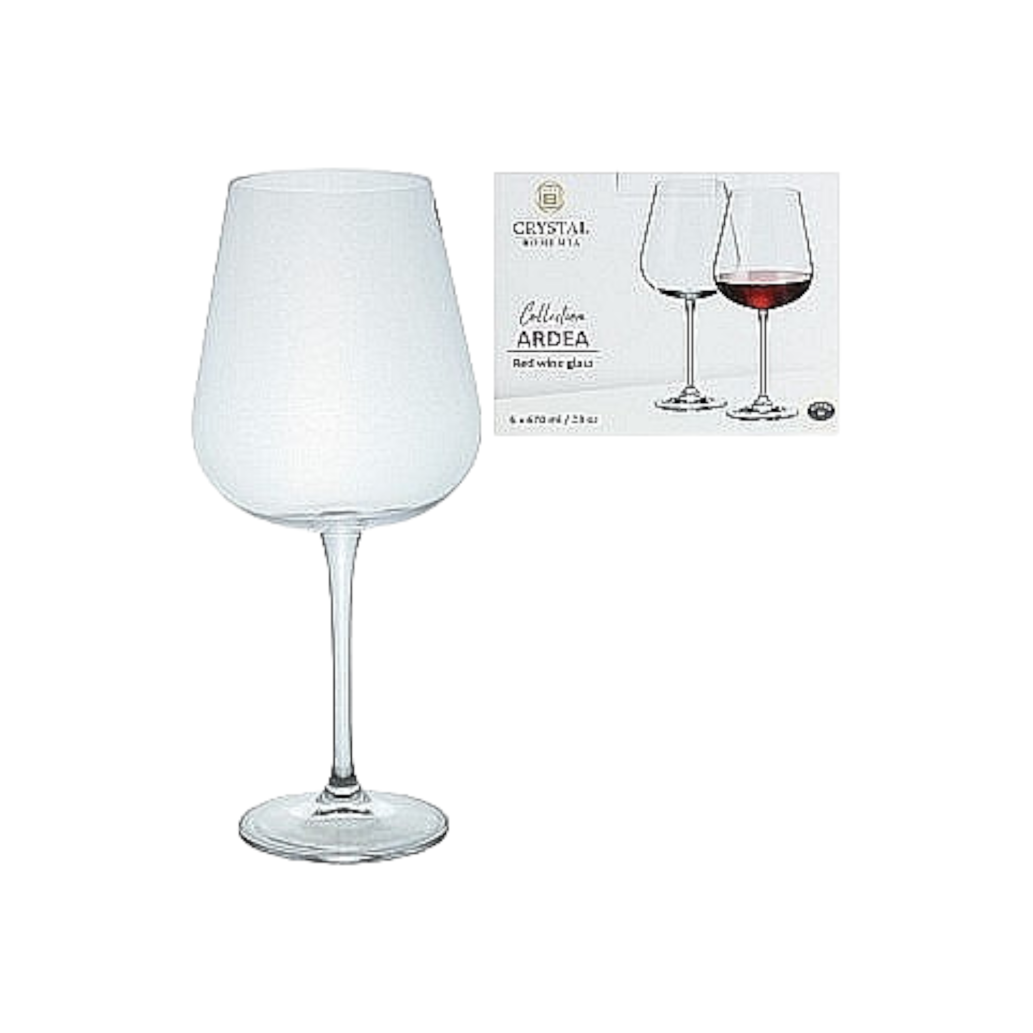 Crystal Bohemia Glass Tumbler 450ml Corvus Red Wine 6pack 16147