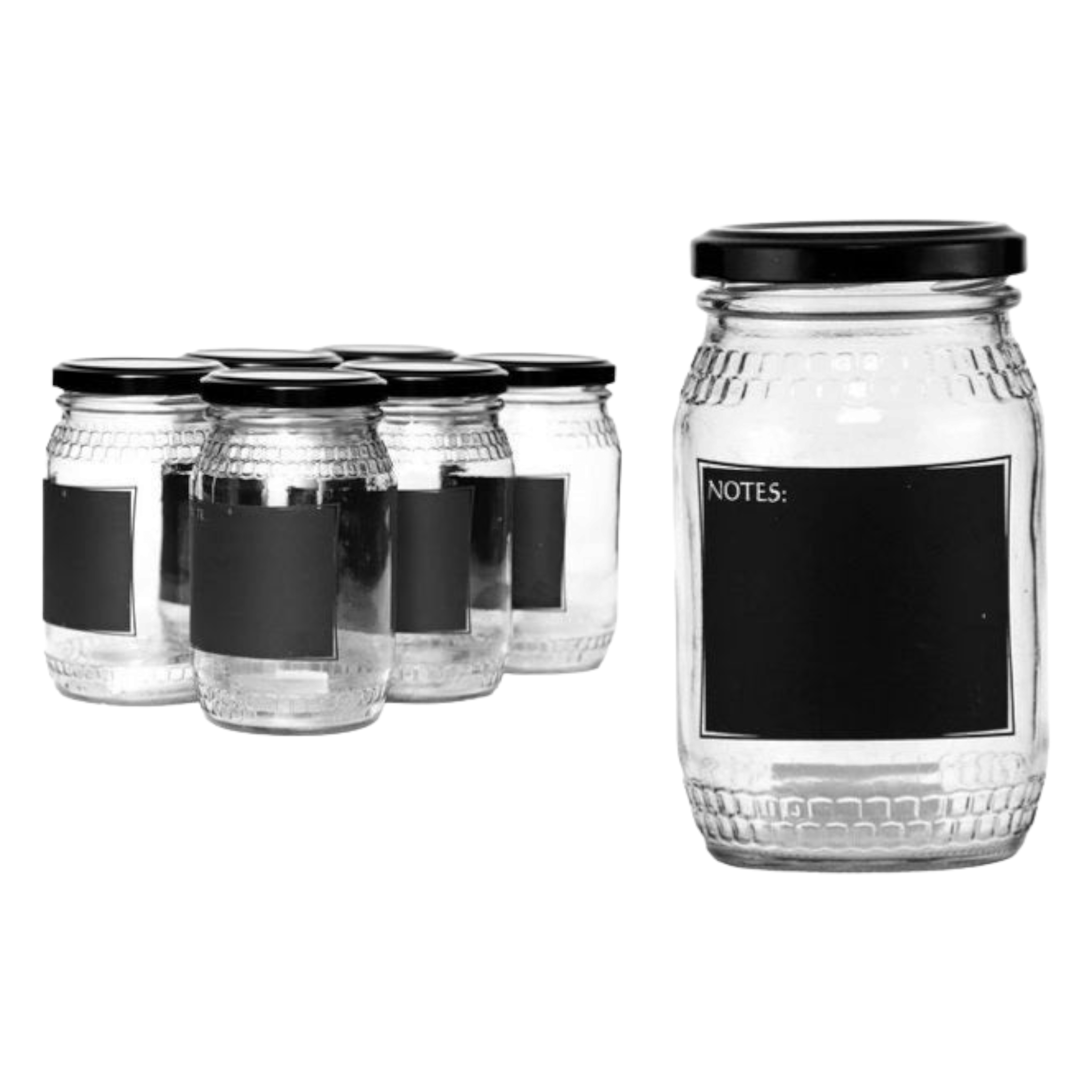 Consol Glass Honey Jar 352ml with Chalkboard Black Notes 27284