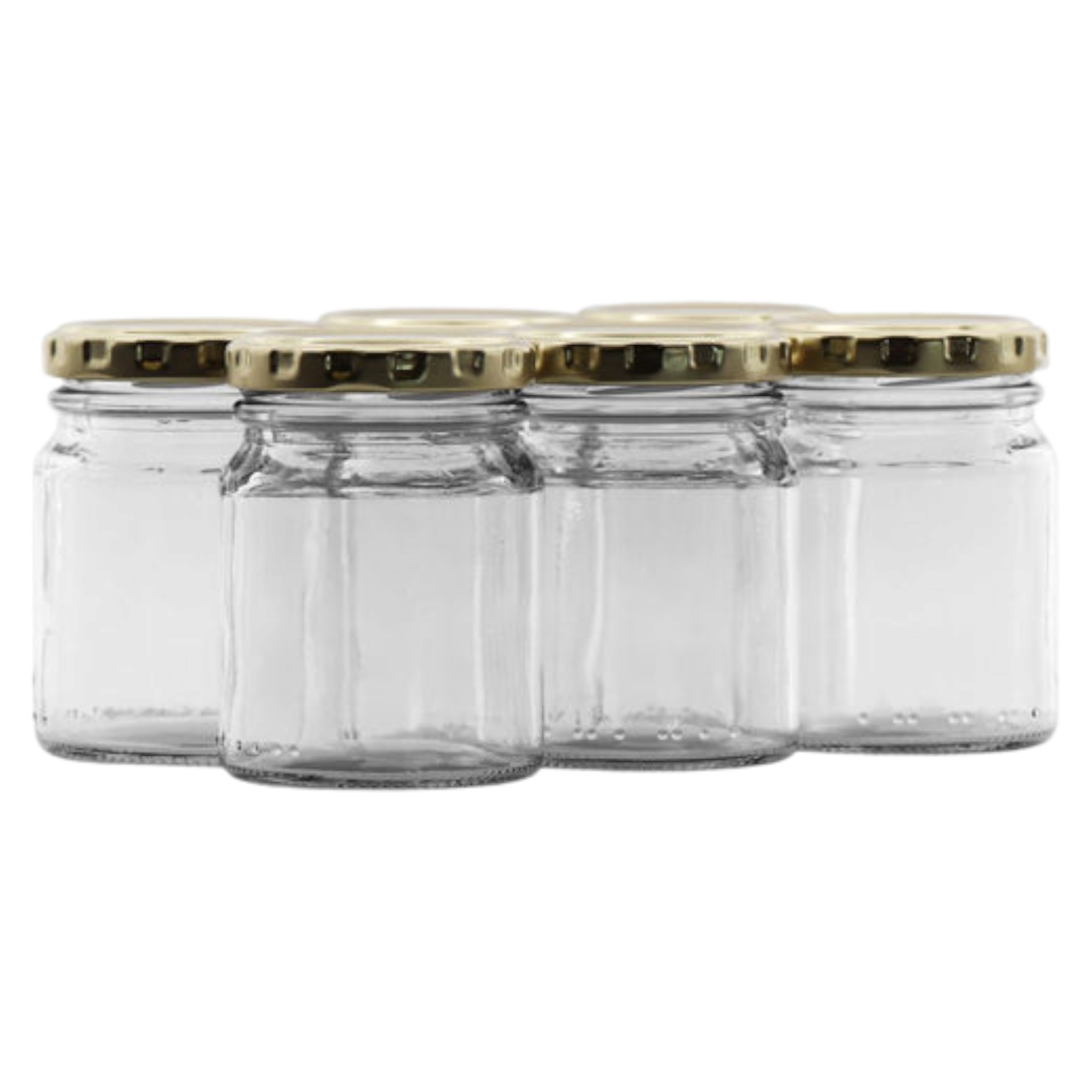 Consol 125ml Glass Spread Jar with Gold Lid 6Pack 27428