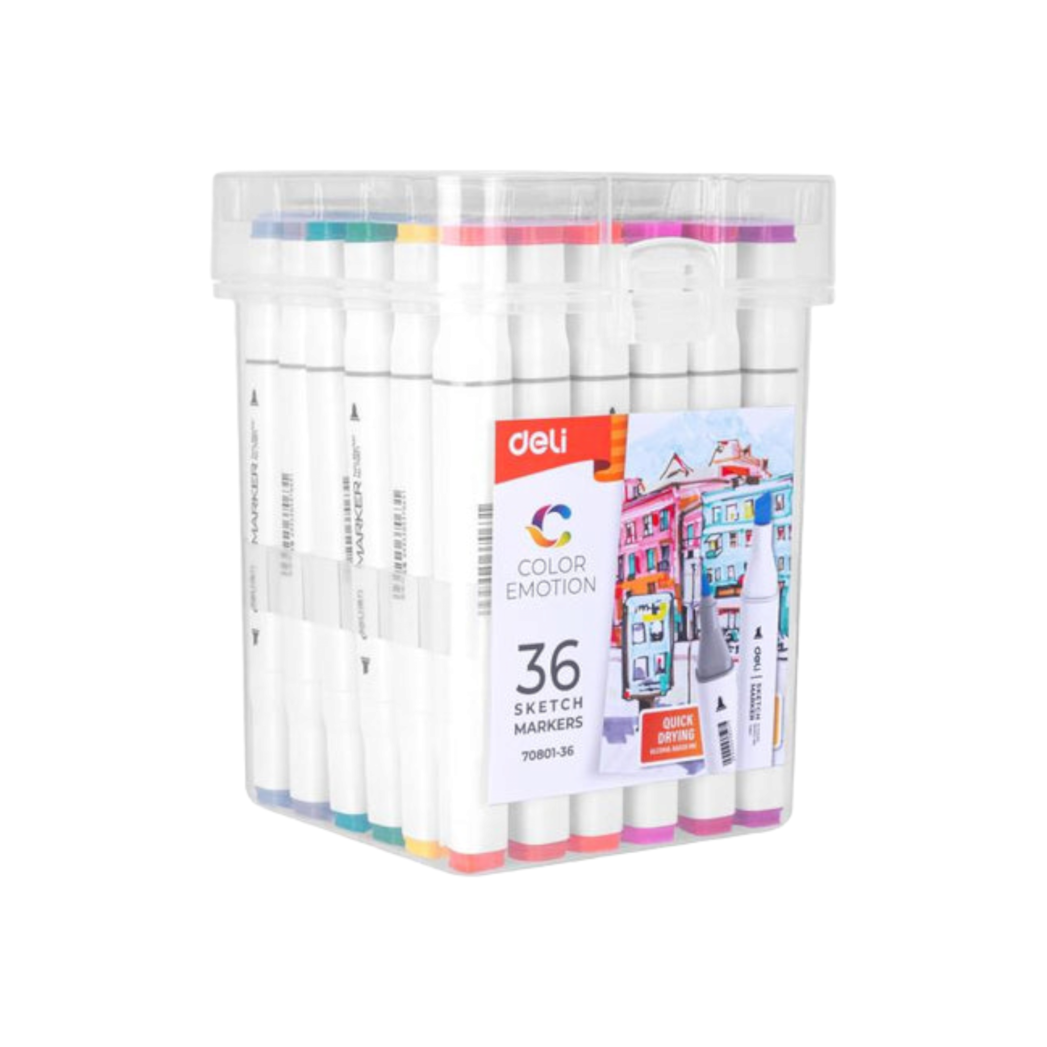 Deli Sketch Marker Assorted Colors 36pc Set