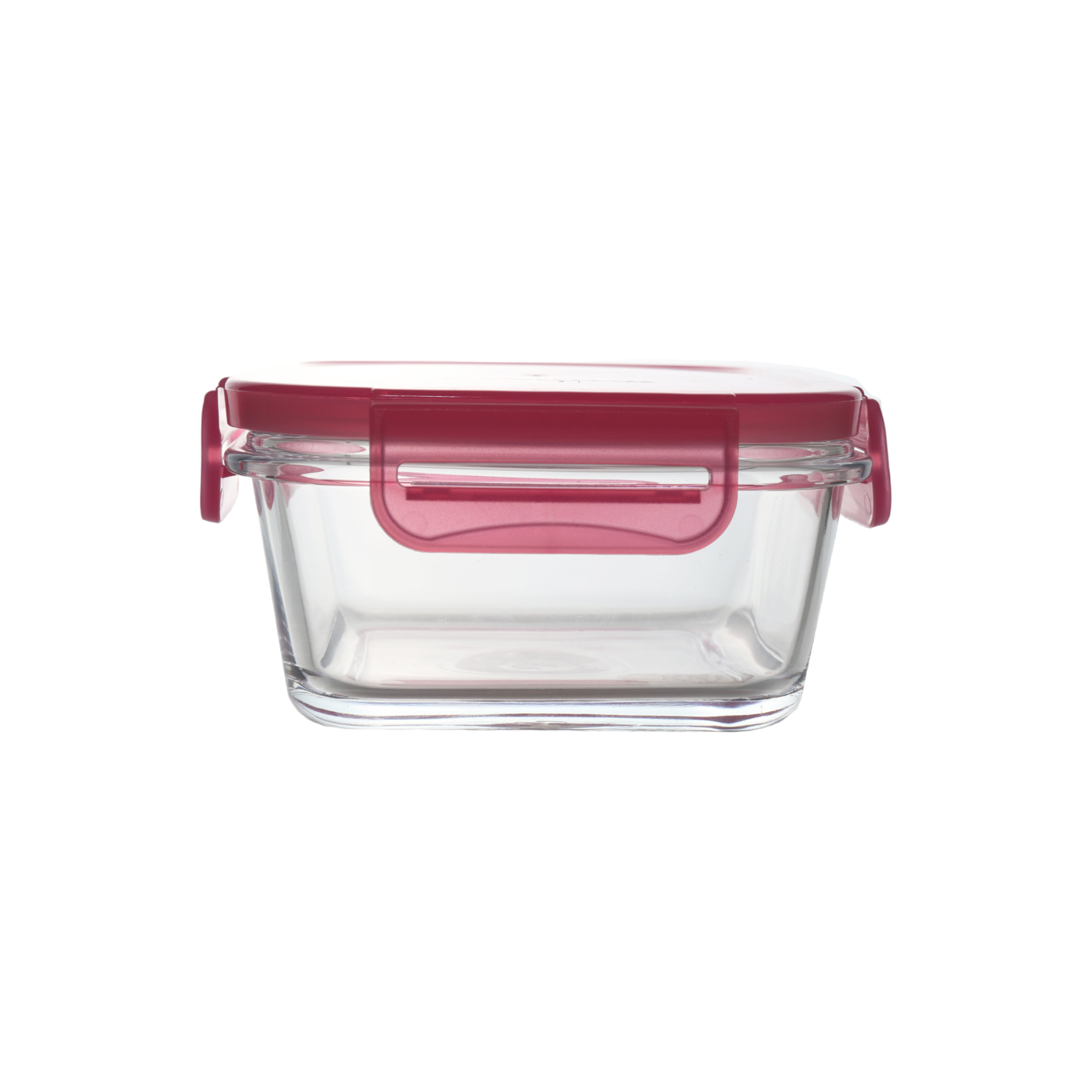 Locktite Food Storage Container Square Glass with Clip lock Rose Lid 24213