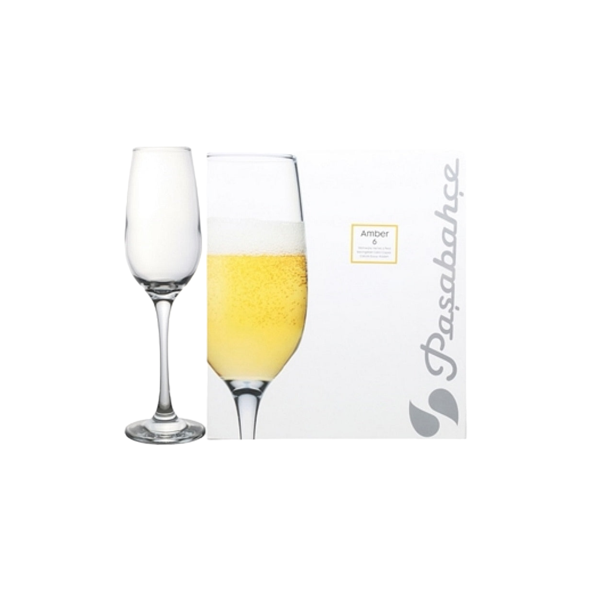 Pasabahce Amber Stemmed Glass Tumbler 200ml Champagne 6pack 23884