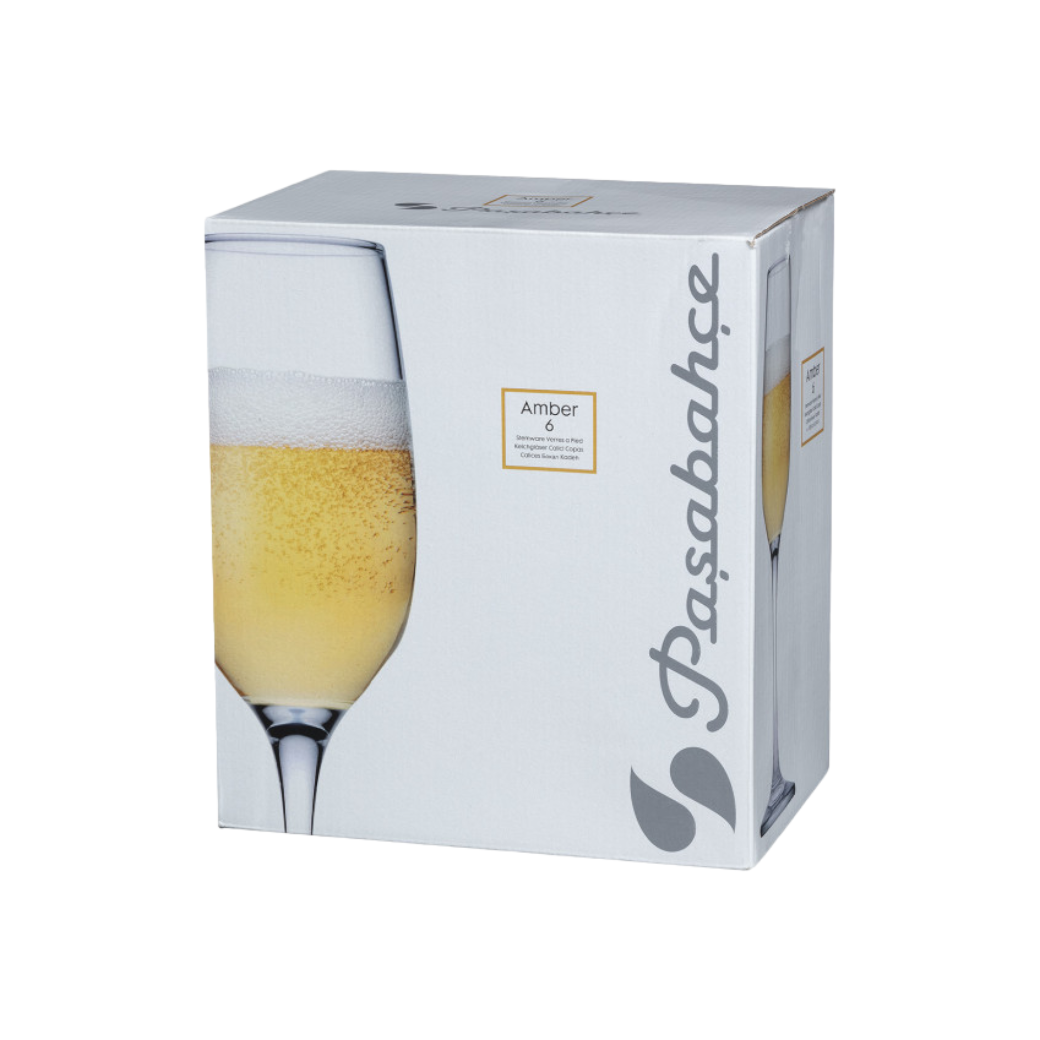 Pasabahce Amber Stemmed Glass Tumbler 200ml Champagne 6pack 23884