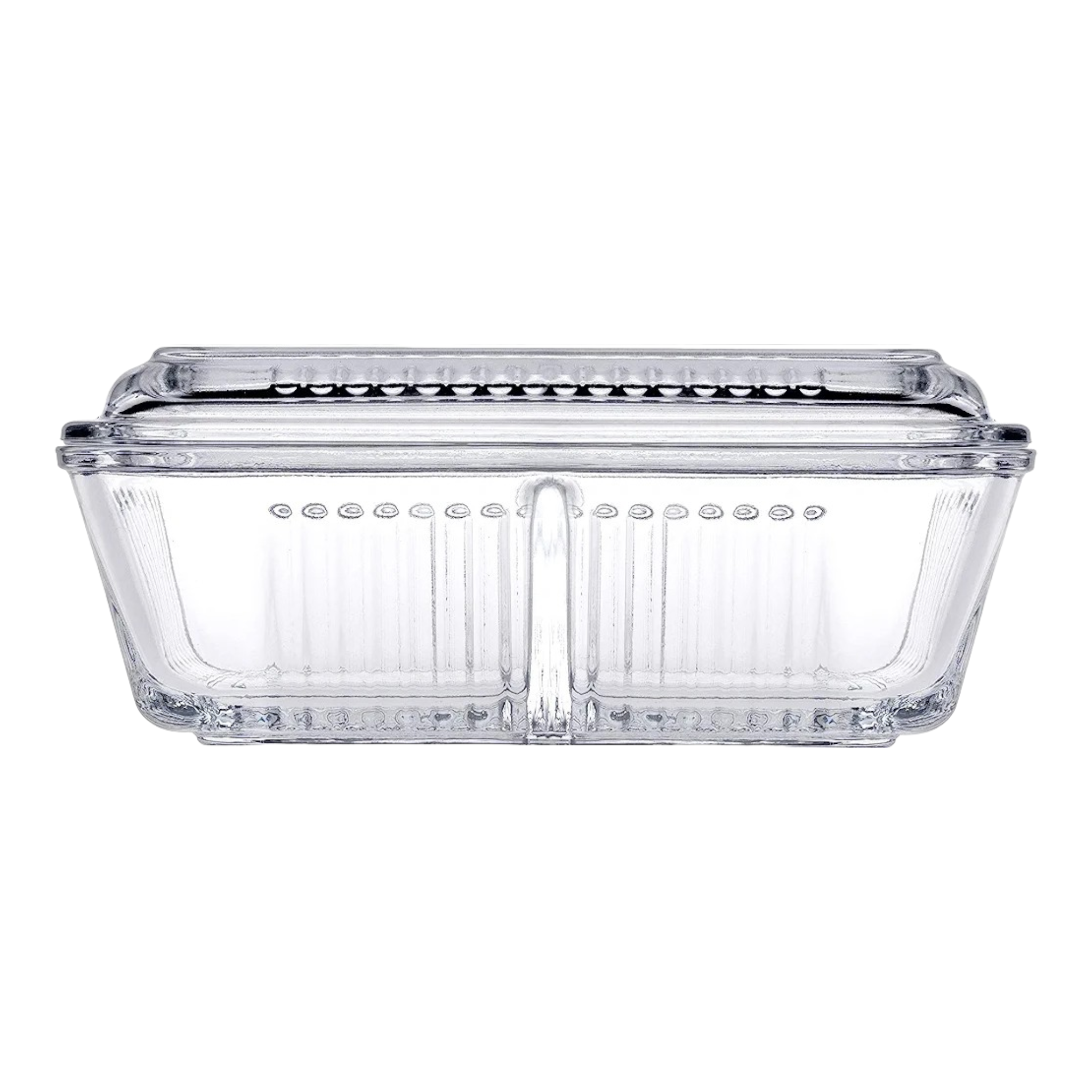 Pasabahce Frigo Glass Storage 2 Compartment Butter Dish 480mm with Lid 23894