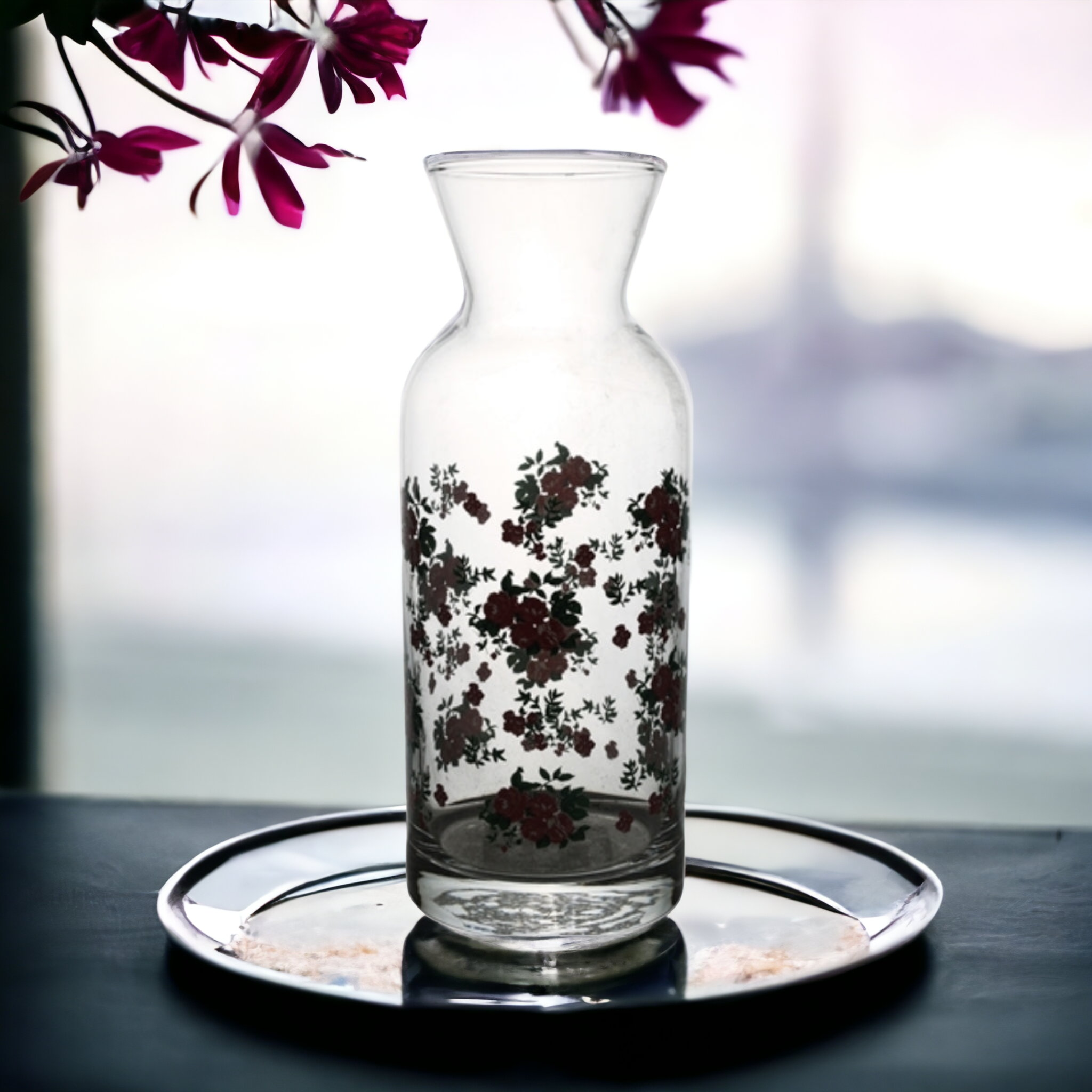 Pasabahce Glass Carafe 250ml Flower Print 40450