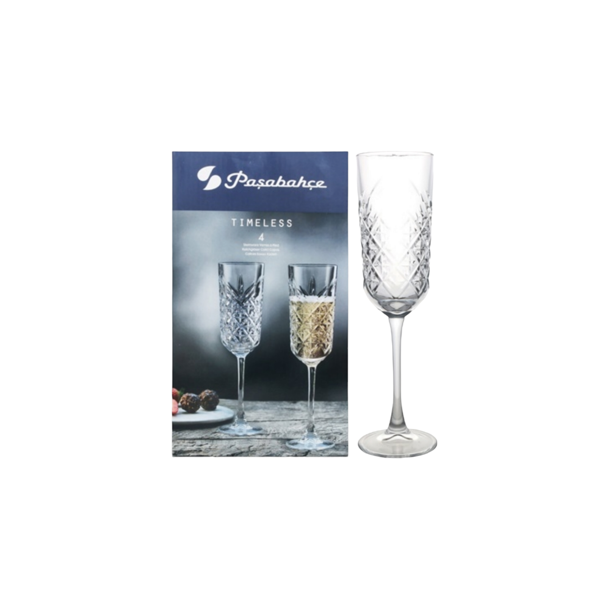 Pasabahce Timeless Glass Stemmed Tumbler 175ml Champagne 4pack 23970