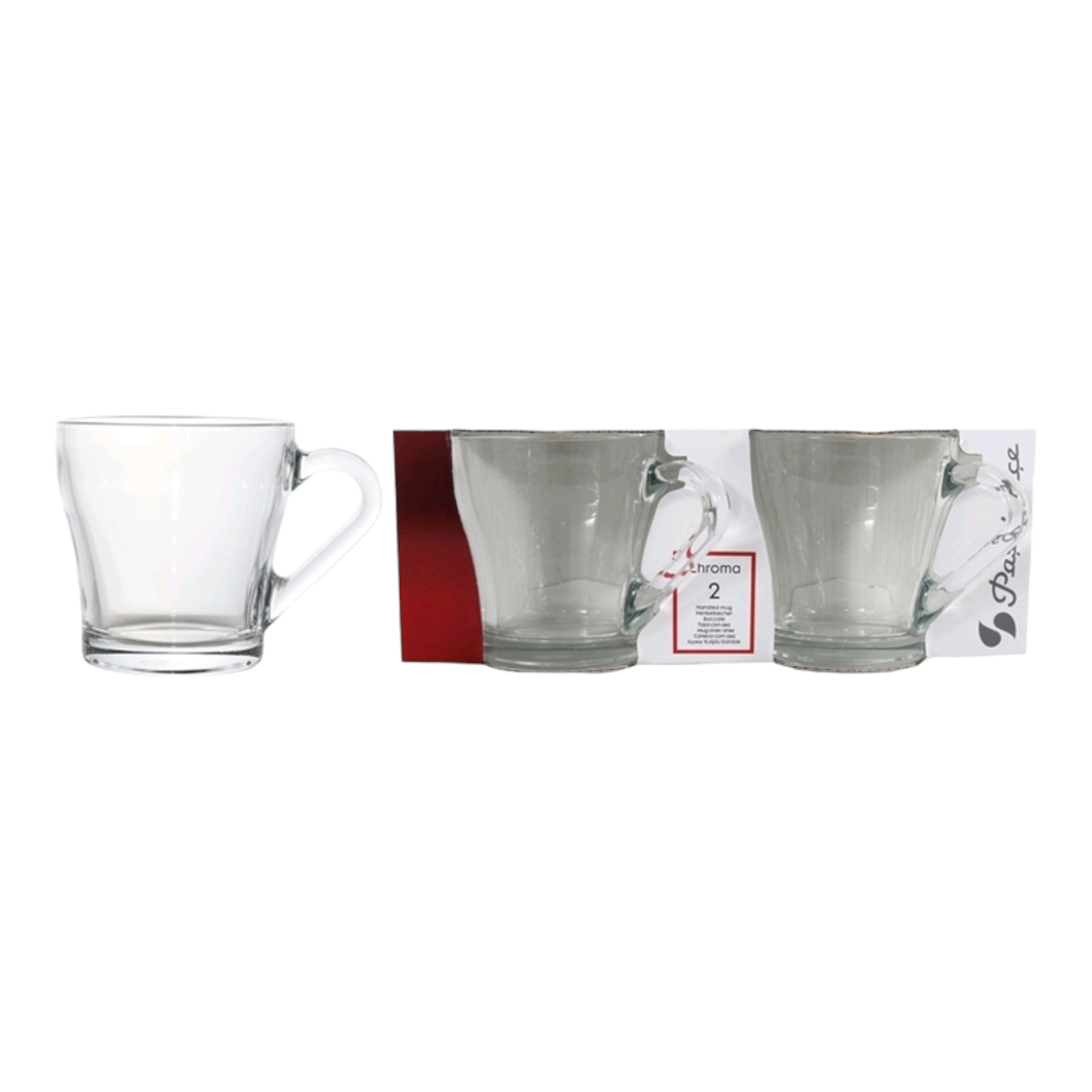 Pasabahce Chroma Glass Tea Coffee Mug 205ml 2pc 2422