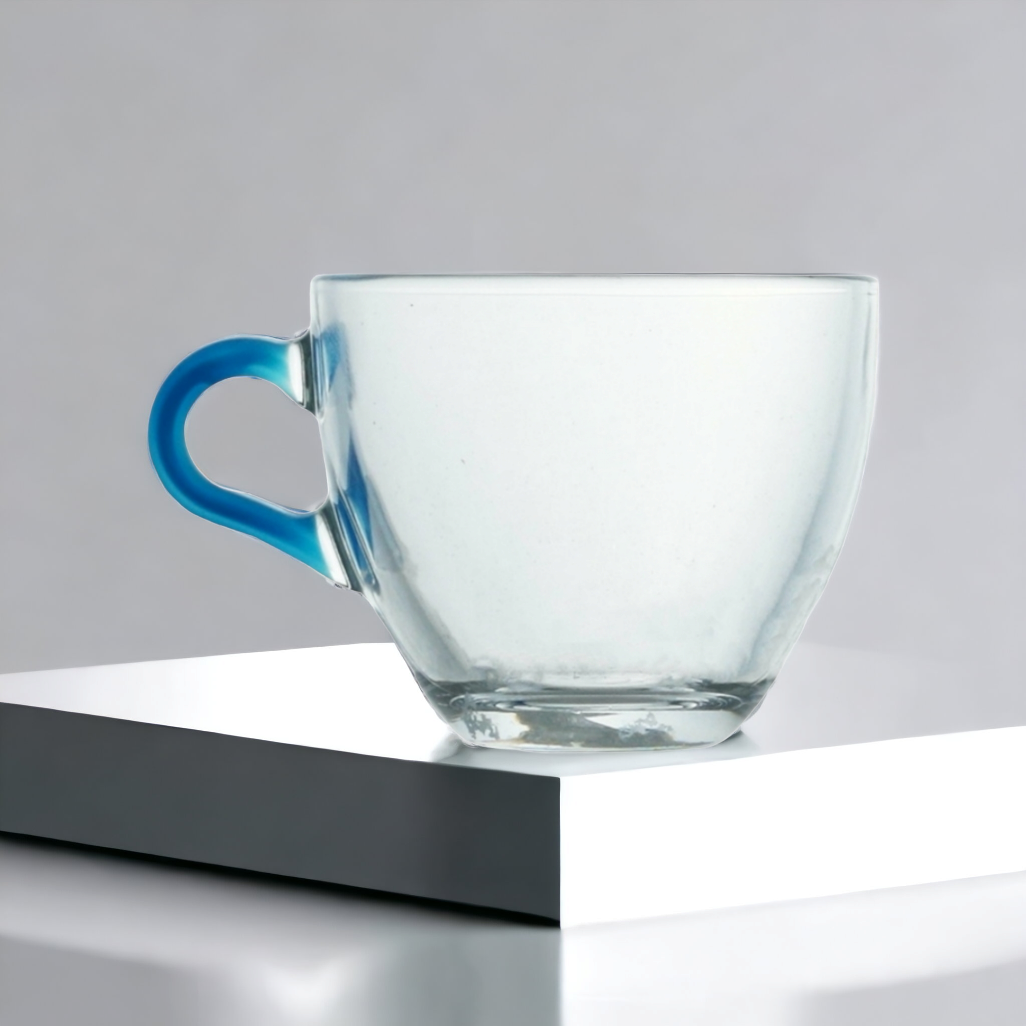 Pasabahce Glass Tumbler Expresso Cup 50ml Blue Handle 40996