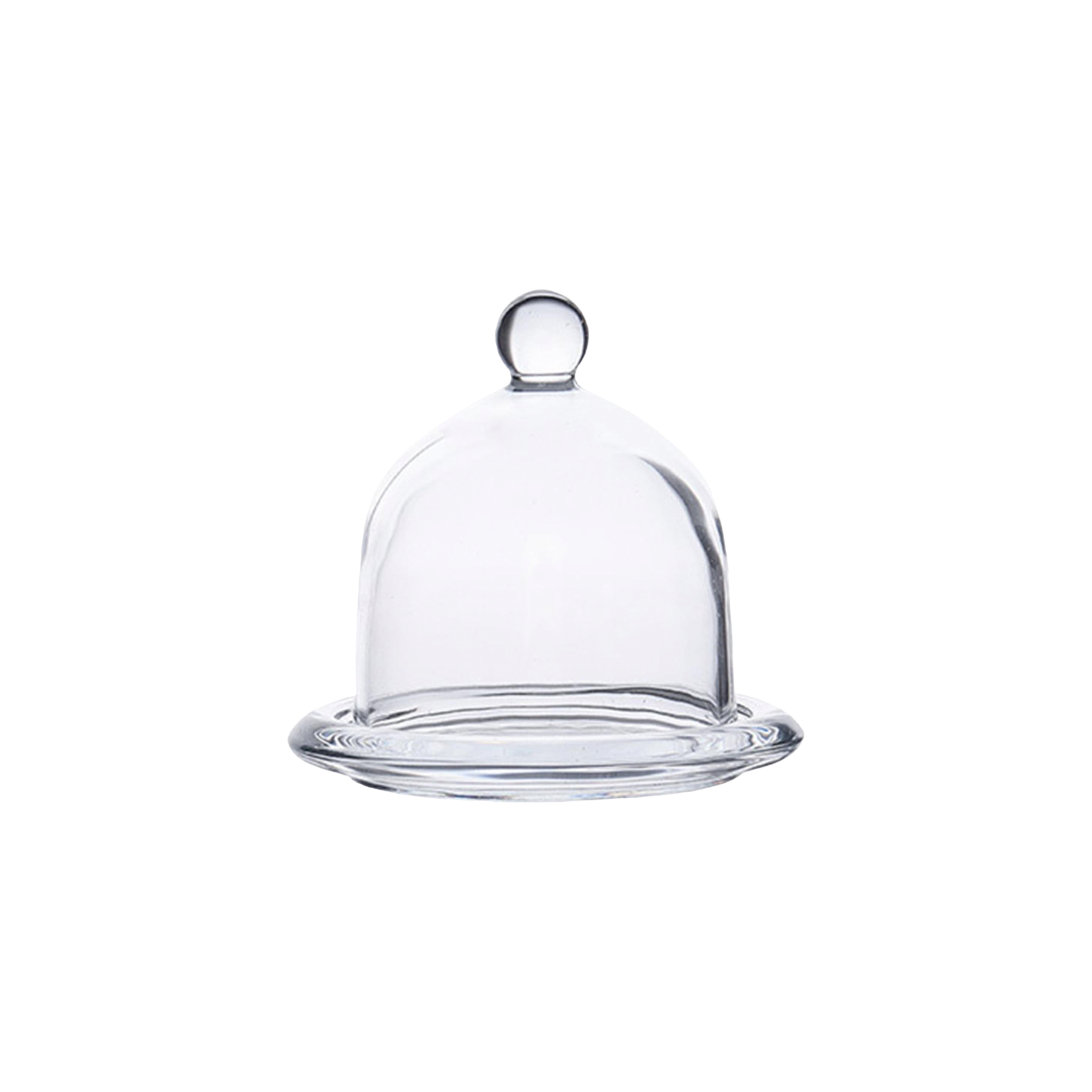 Patisserie Cupcake Mini Glass Cake Dome 12.5x11.cm with Serving Base Tray 34562