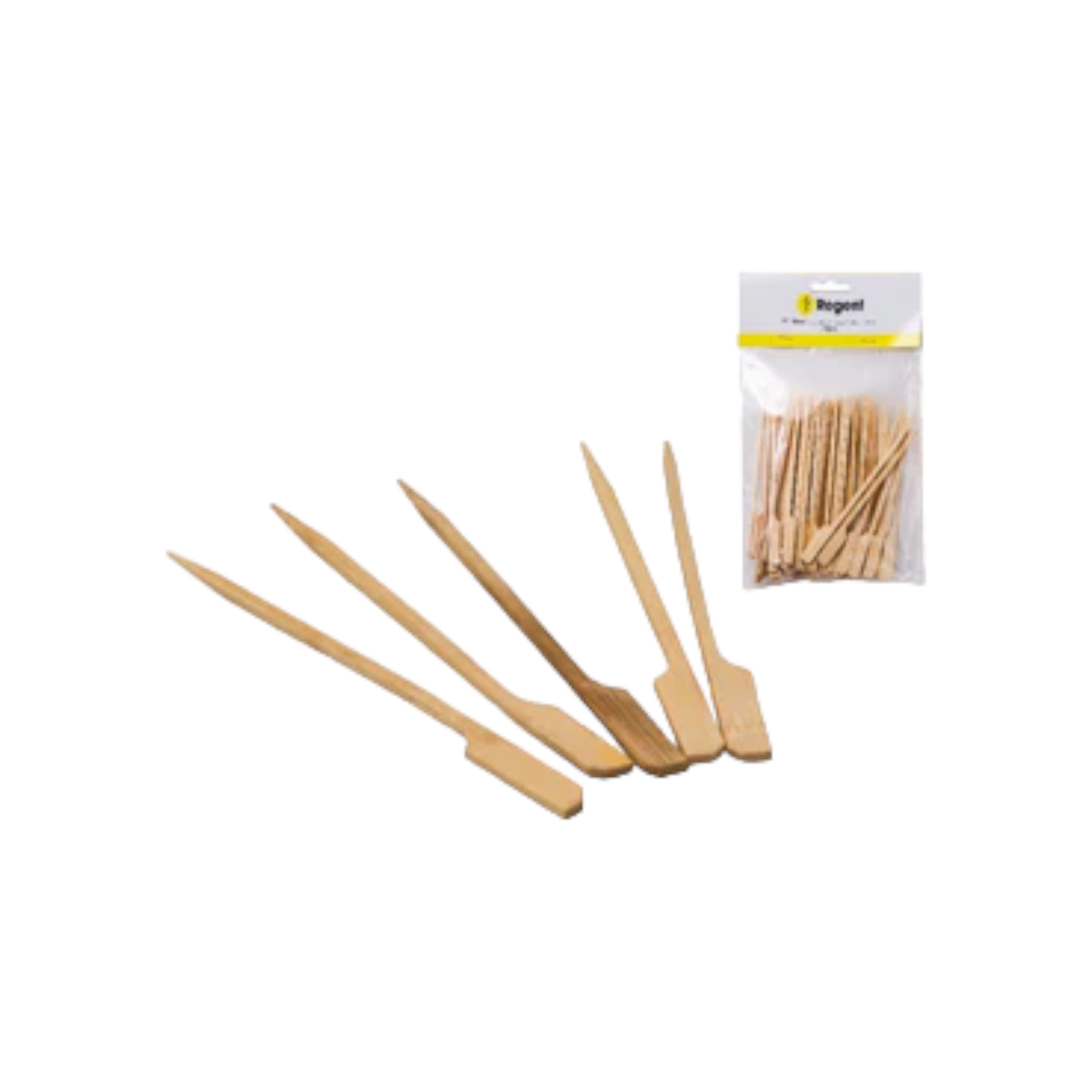 Regent Bamboo Disposable Food Paddle Picks 110mm 50pack 35105