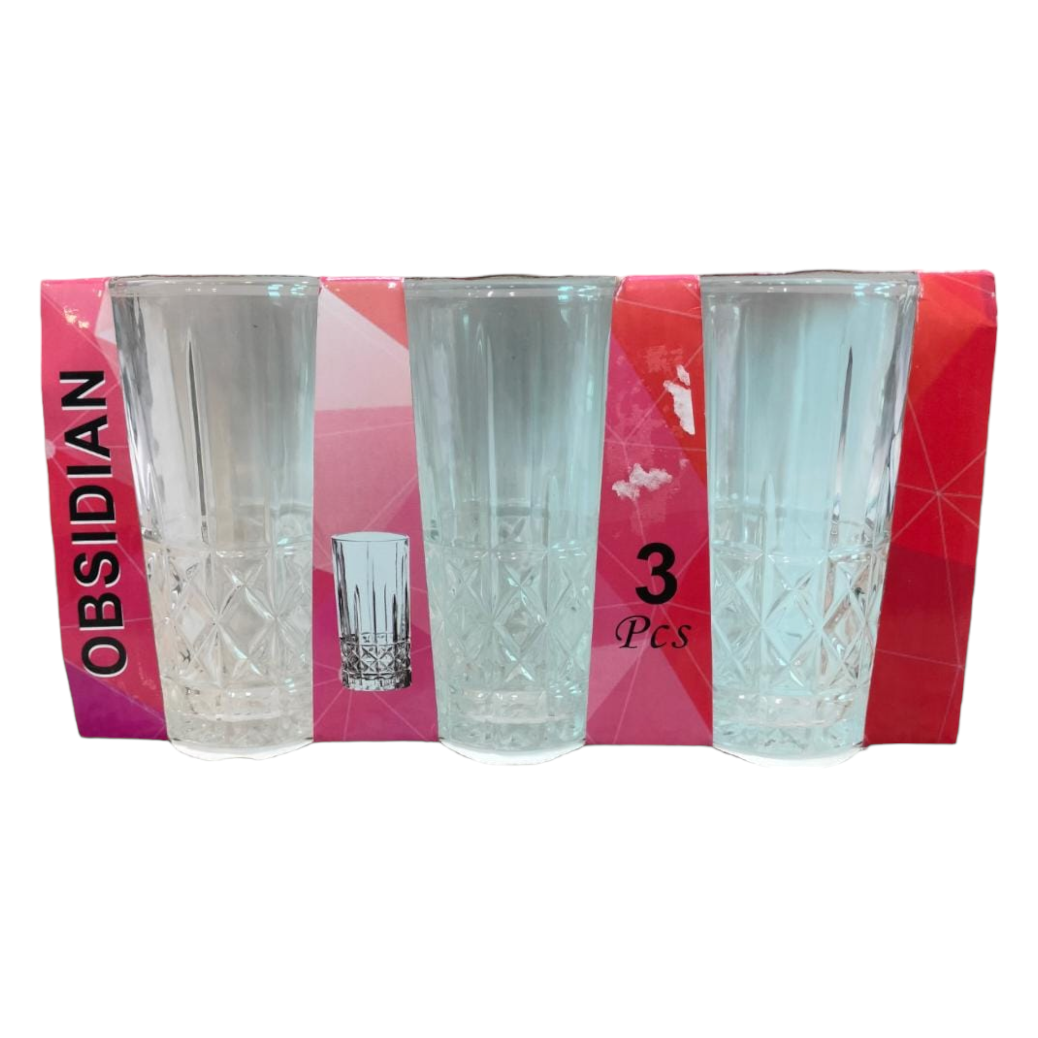 Obsidian Hiball Glass Tumbler  3Pack