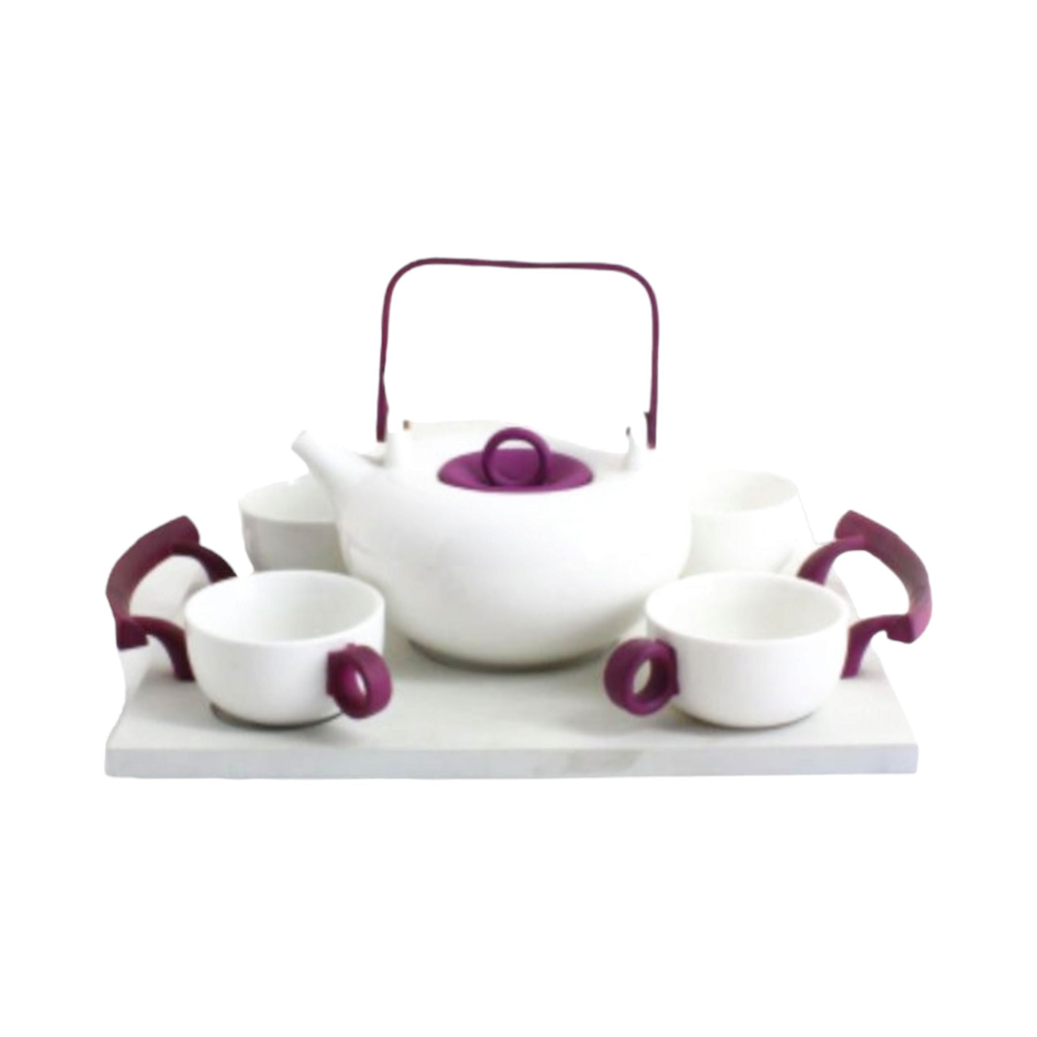 Ceramic Tea and Coffee Set Purple 6pc XTS04