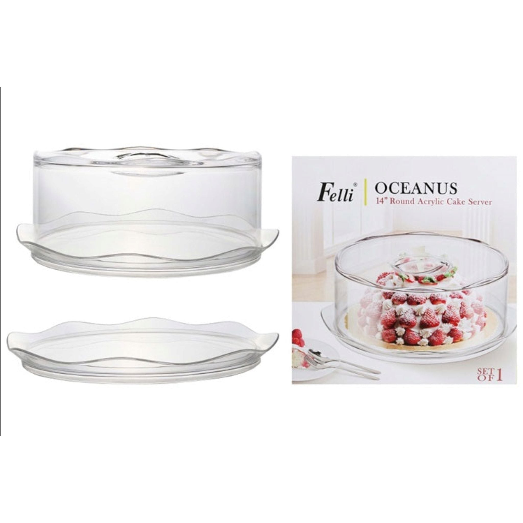 Felli Acrylic Cake Server Dome Oceanus 36x13cm 19610