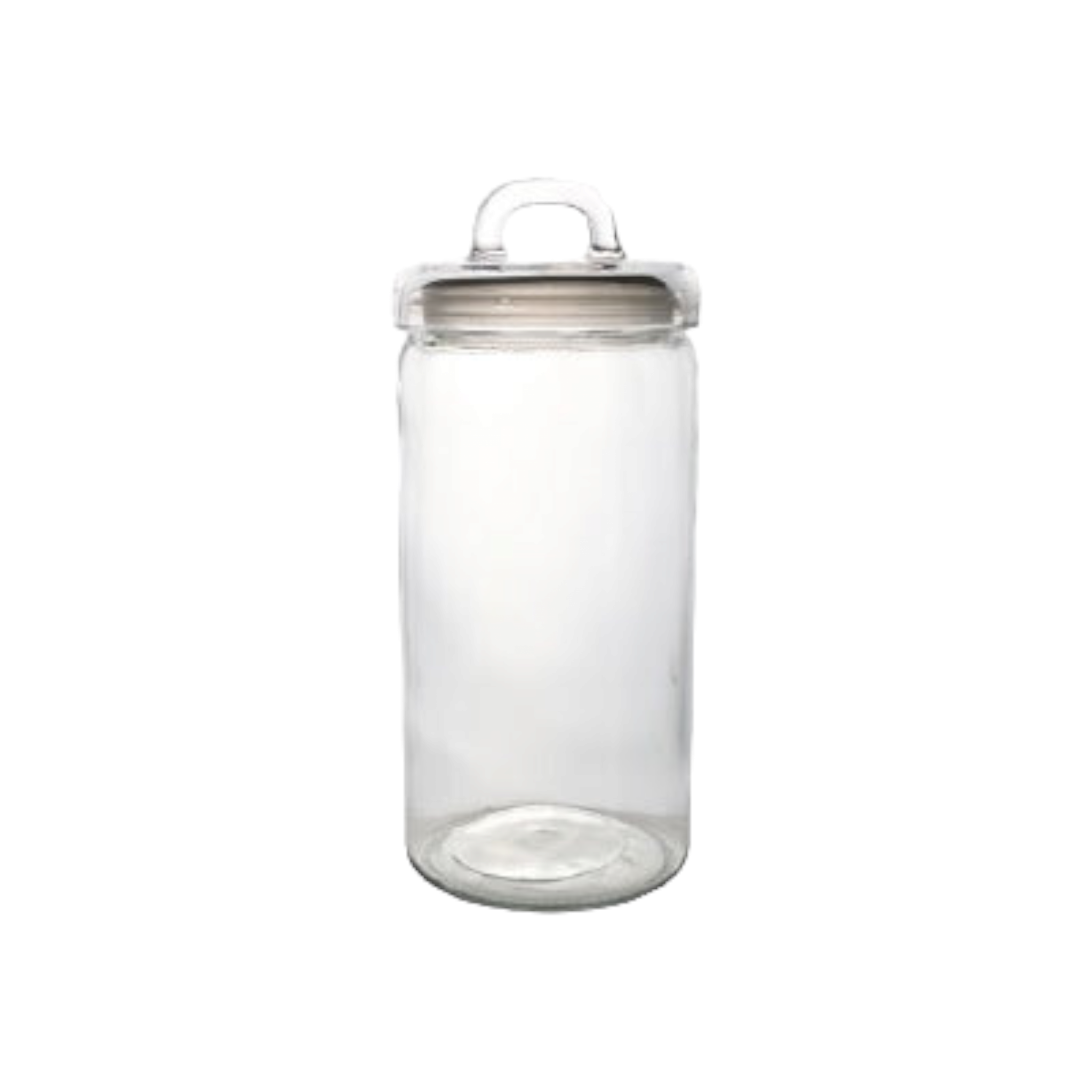 Aqua Canister Glass Jar Round Square Loop Lid 2L 26584