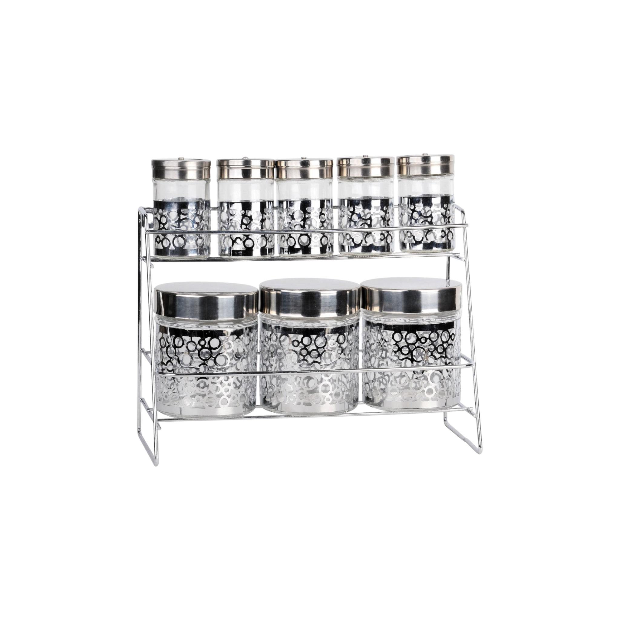Glass Storage 7pc Canister Set with Stand