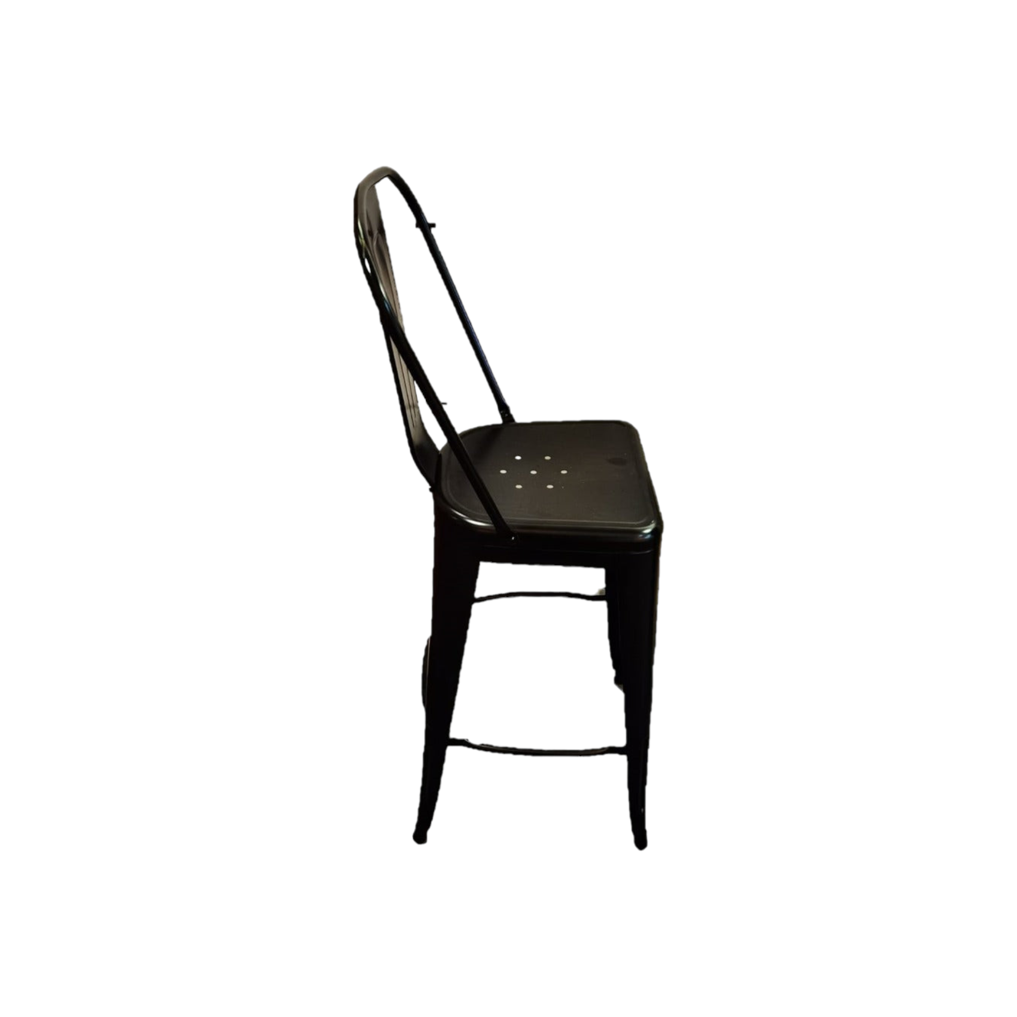 Tolix Bar Stool Full Back Black