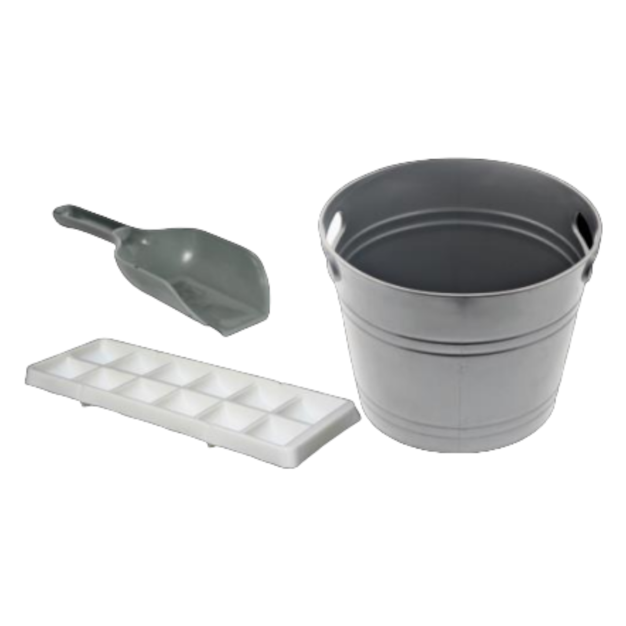 Plastic Bucket Combo with Ice cube Tray and Scoop
