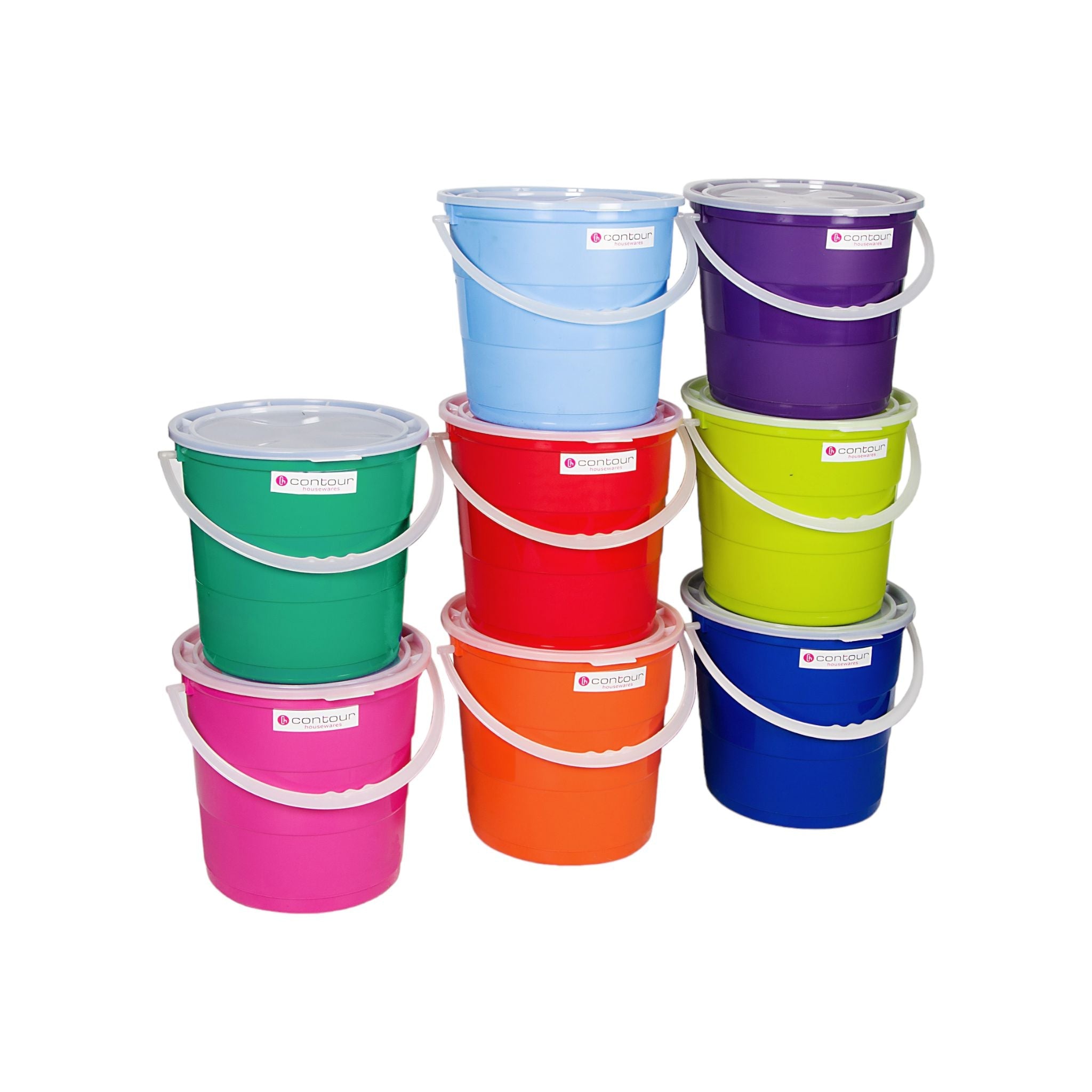 25L Diamond Bucket with Lid Virgin Buzz Contour Housewares
