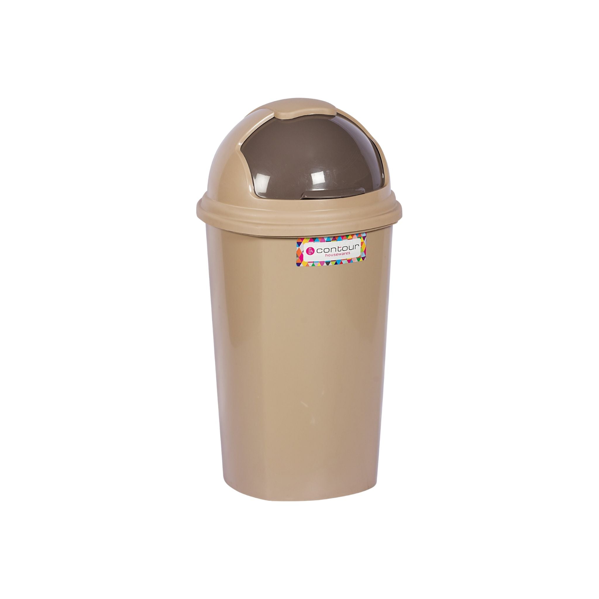 Contour Housewares 50L Waste Bin with Helmet Flip Top Dome Lid Buzz