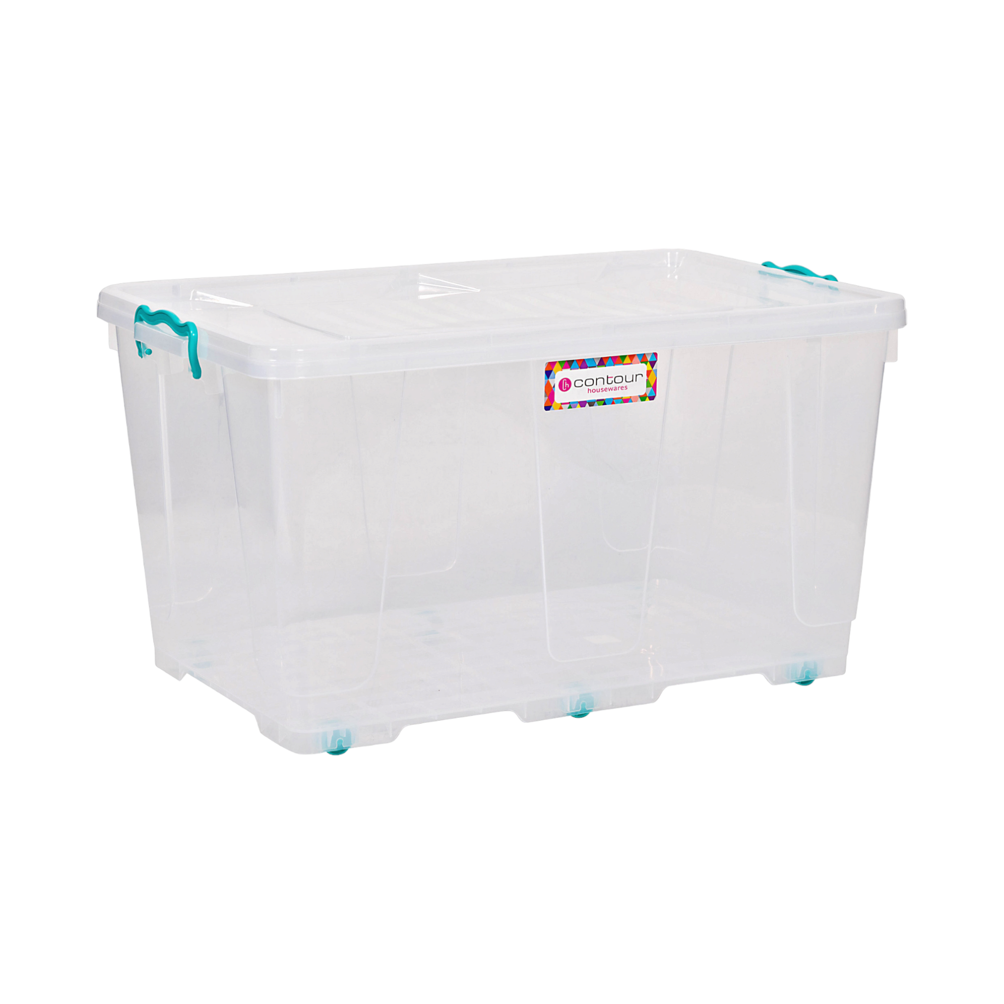 80L Contour Housewares Storage Box Utility Container Clear Buzz