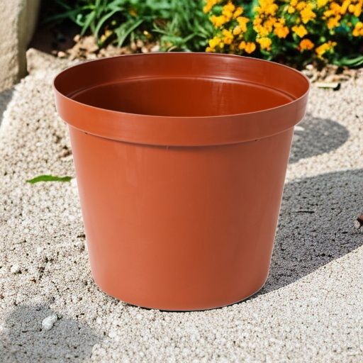 Plant Pot Plastic 12.5cm Pot Terracotta Round