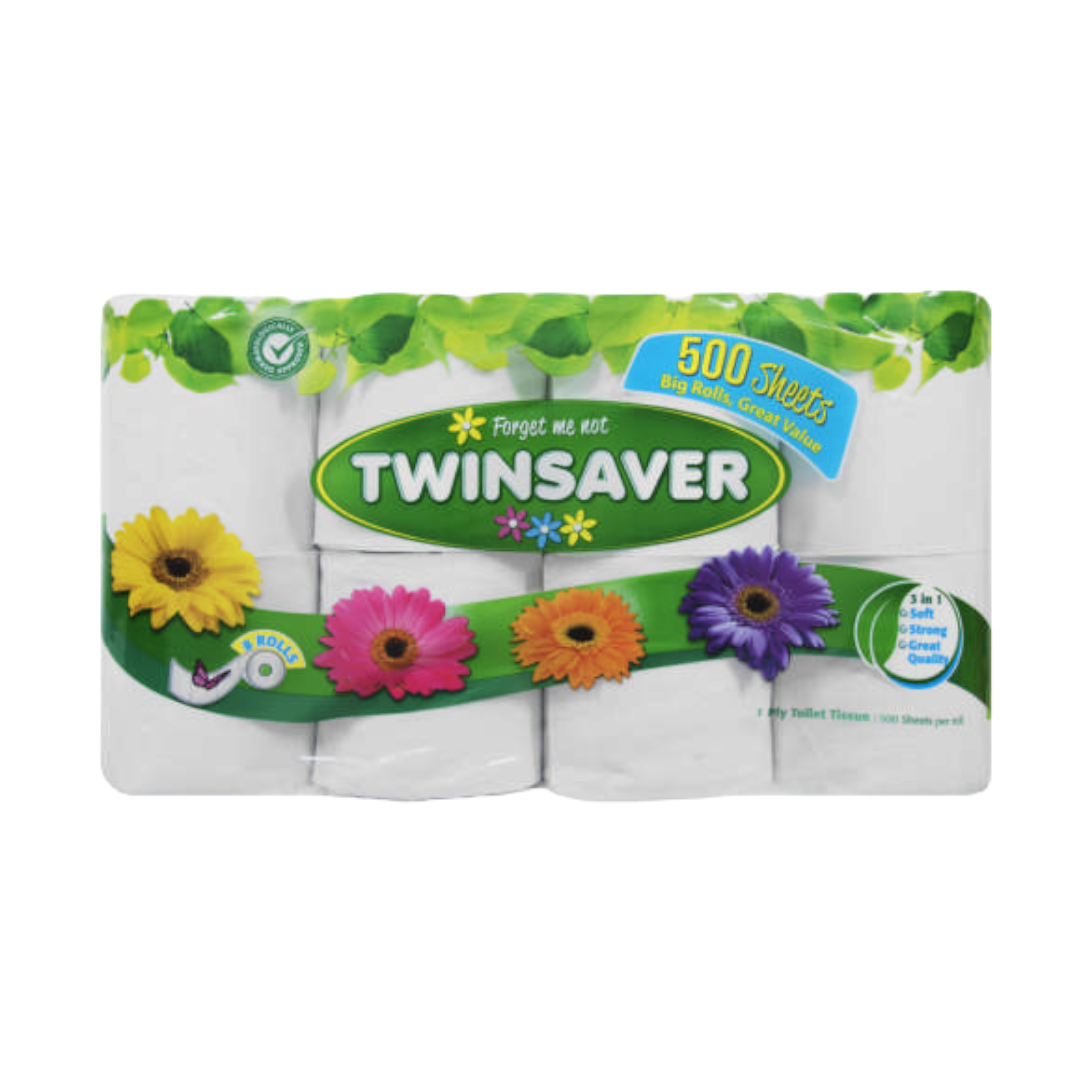 Twinsaver Toilet Paper 1ply Mini 8pack