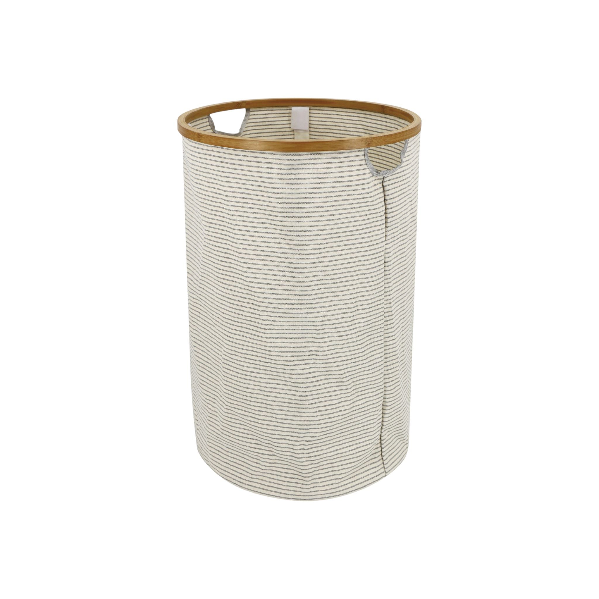 Aqua Fabric Laundry Bin Beige Round 40x40x65cm 24104