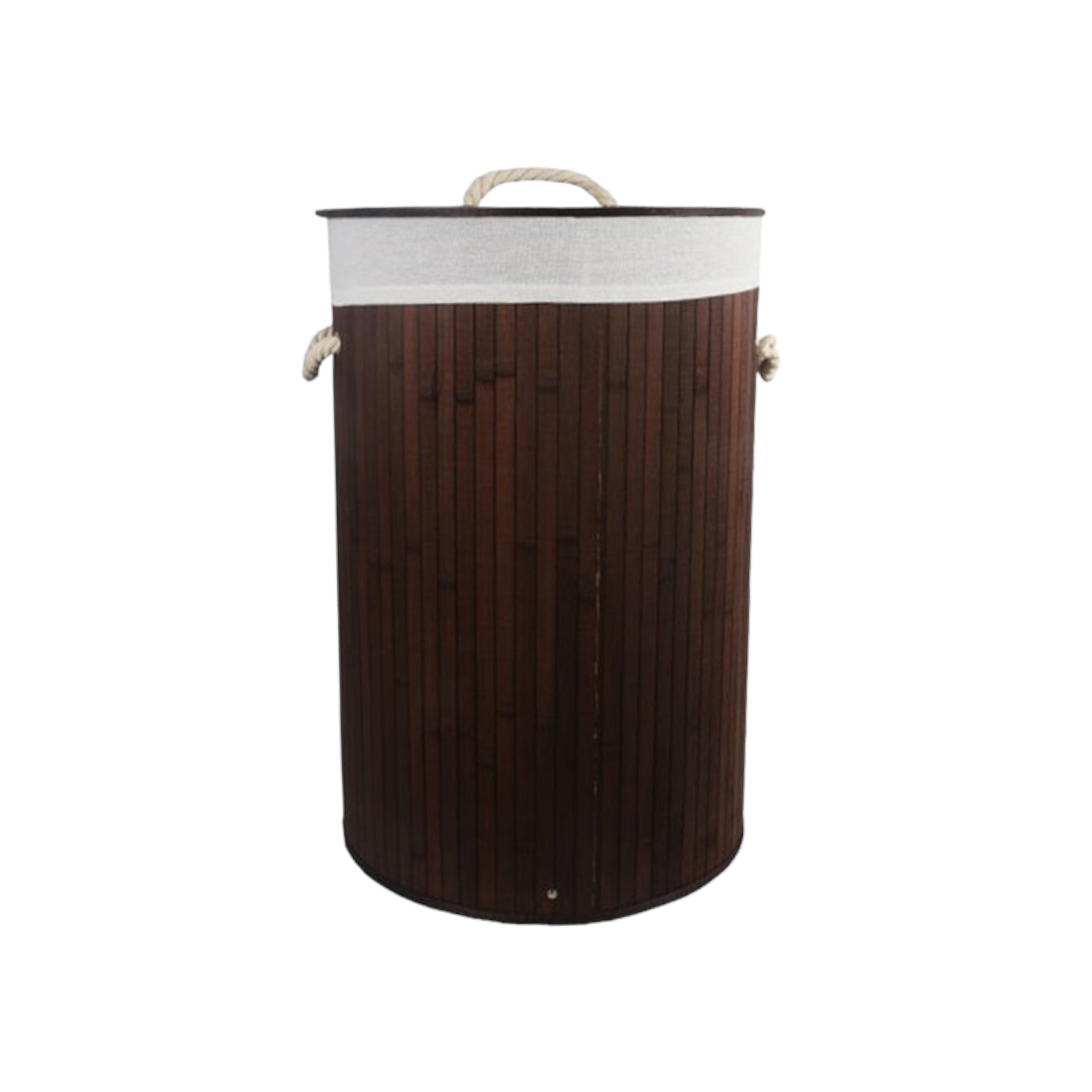 Aqua Bamboo Foldable Laundry Basket Round Brown 15606