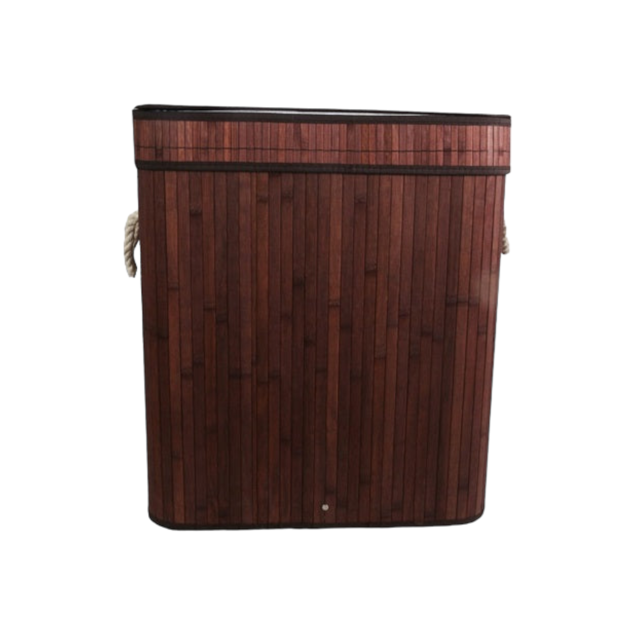 Aqua Bamboo Foldable Laundry Basket Double Rectangle Brown 15691B