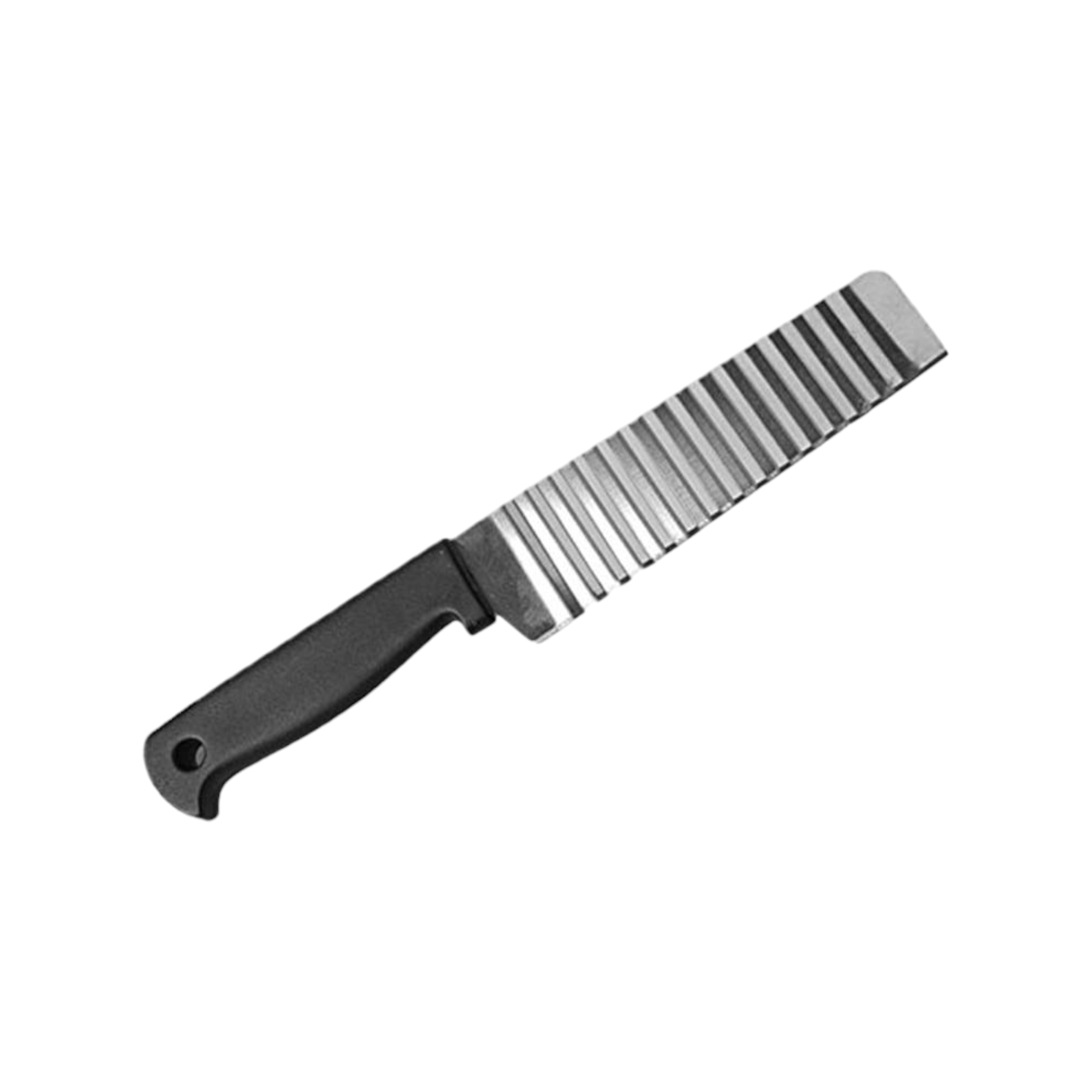 Stainless Steel Multifunctional Wave Crinkle Cut Knife with Black Plastic Handle 23.5cm