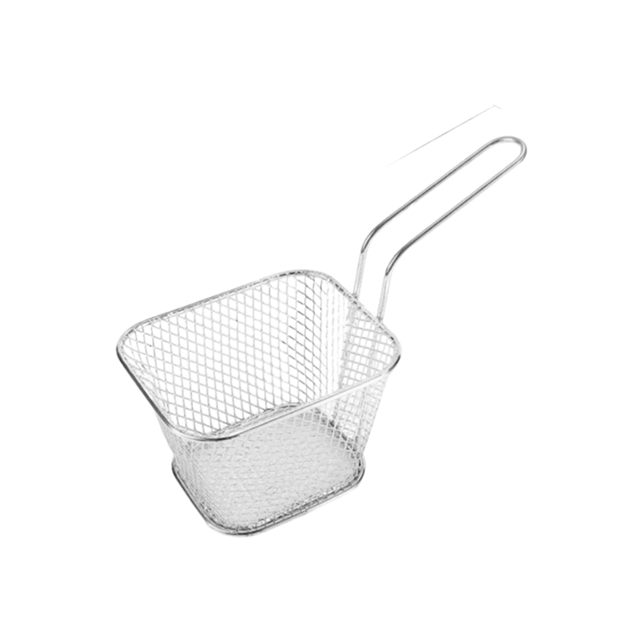 EH French Fry Chip Serving Basket Silver Large 22425