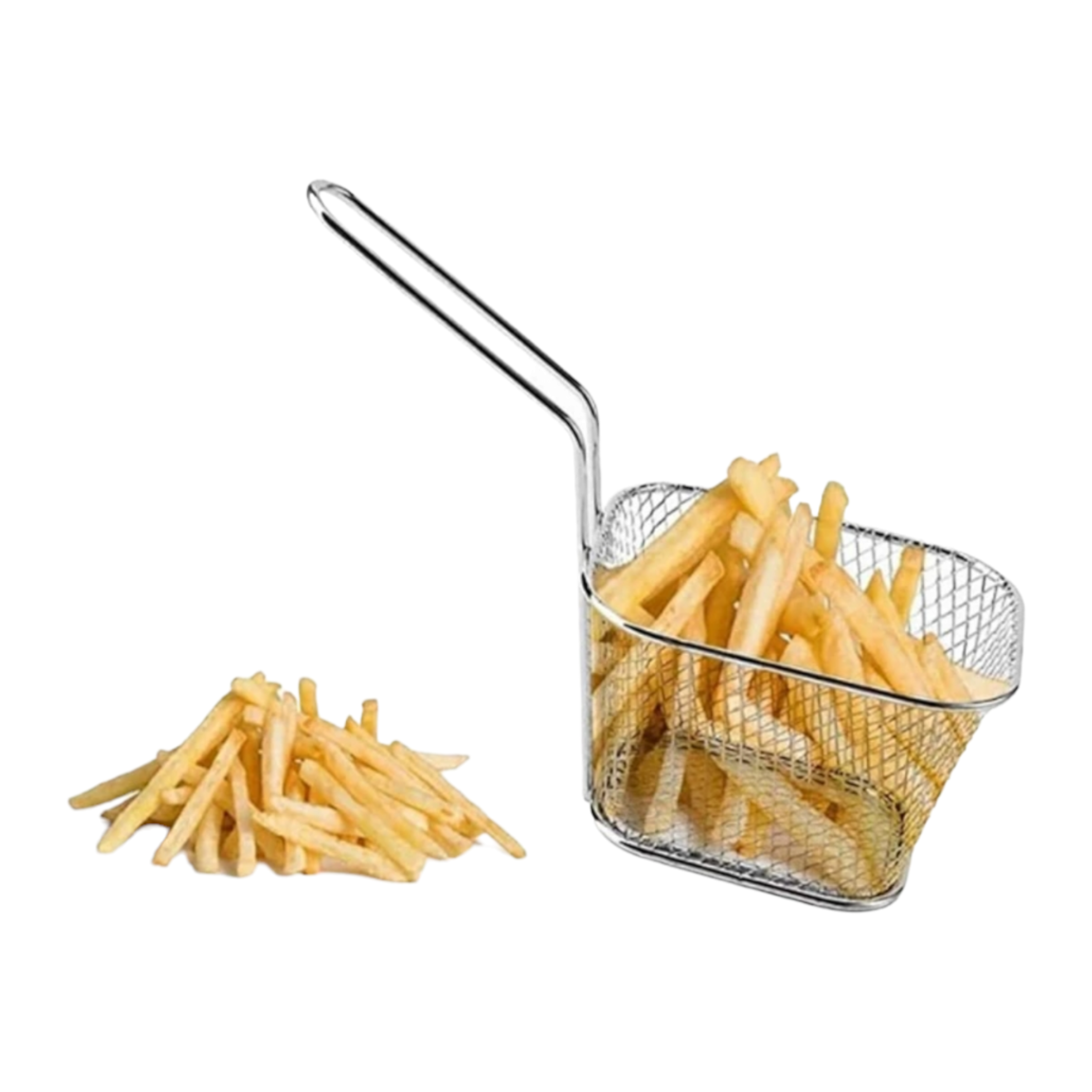 EH French Fry Chip Serving Basket Silver Large 22425