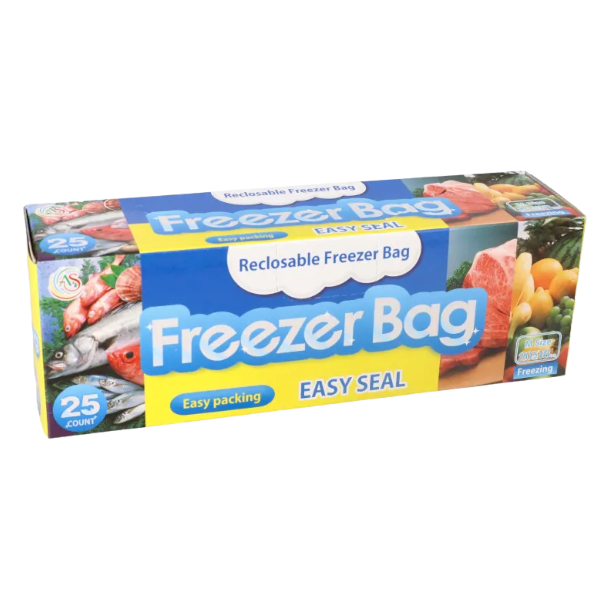 Plastic Zip Lock Bag Freezer Easy Seal 20x18cm Medium 25Pack