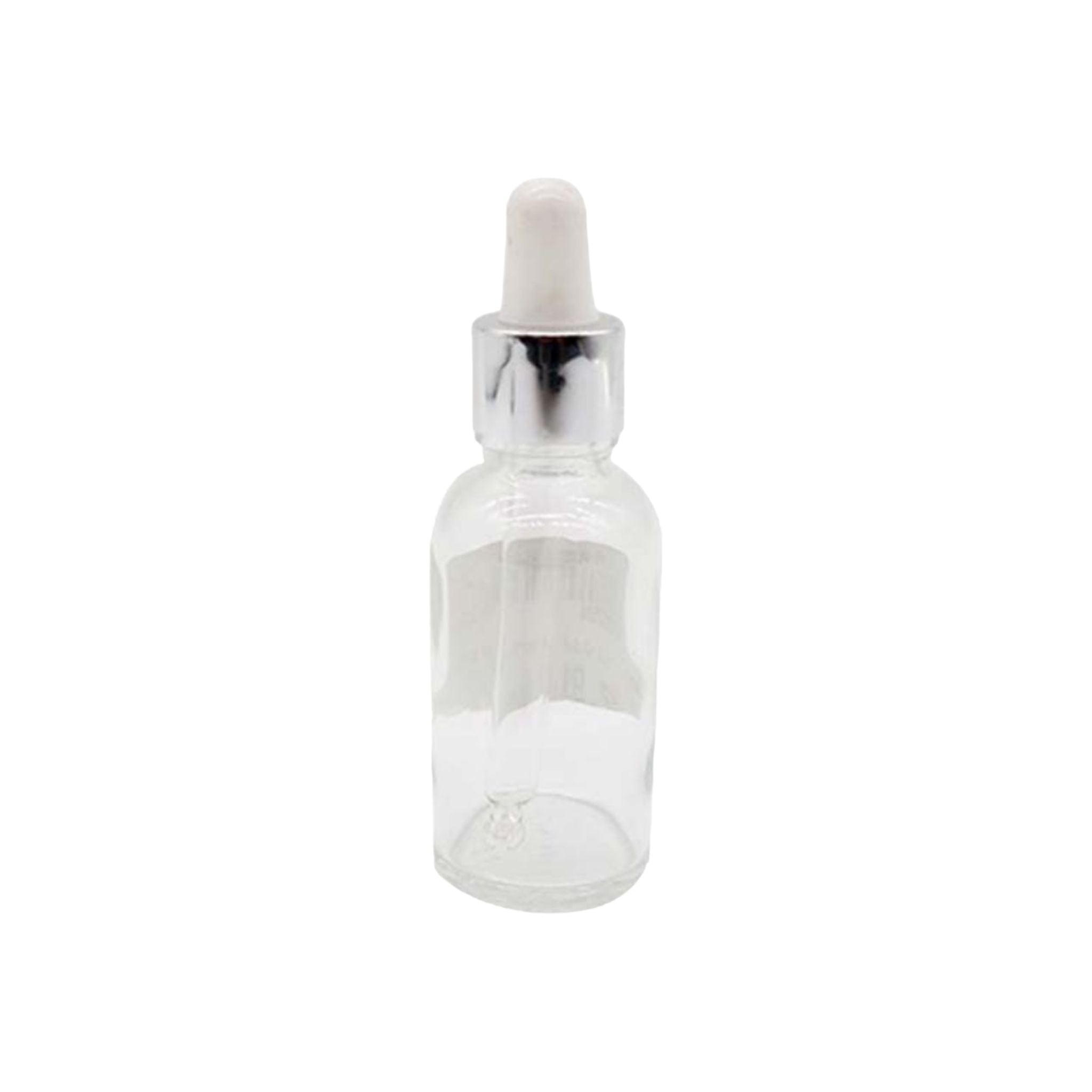 30ml Glass Dropper Bottle Clear with Silver-Gold-Black Collar Pipette Lid