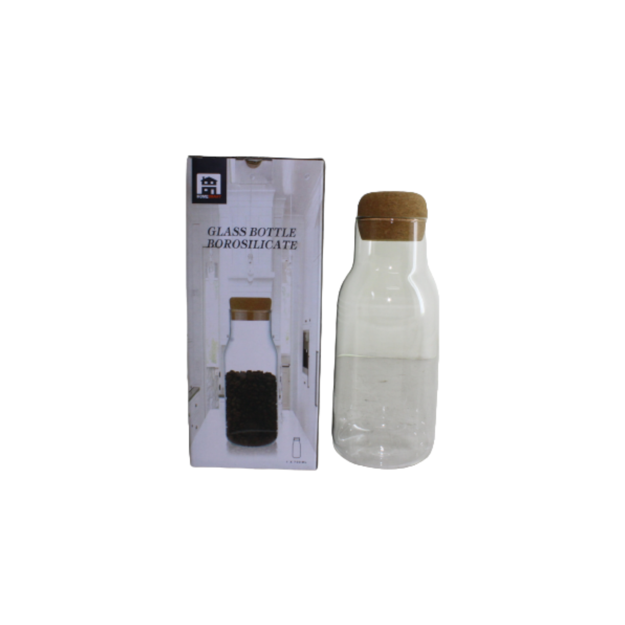 Borosilicate Glass Bottle 700ml with Cork Lid GL2910