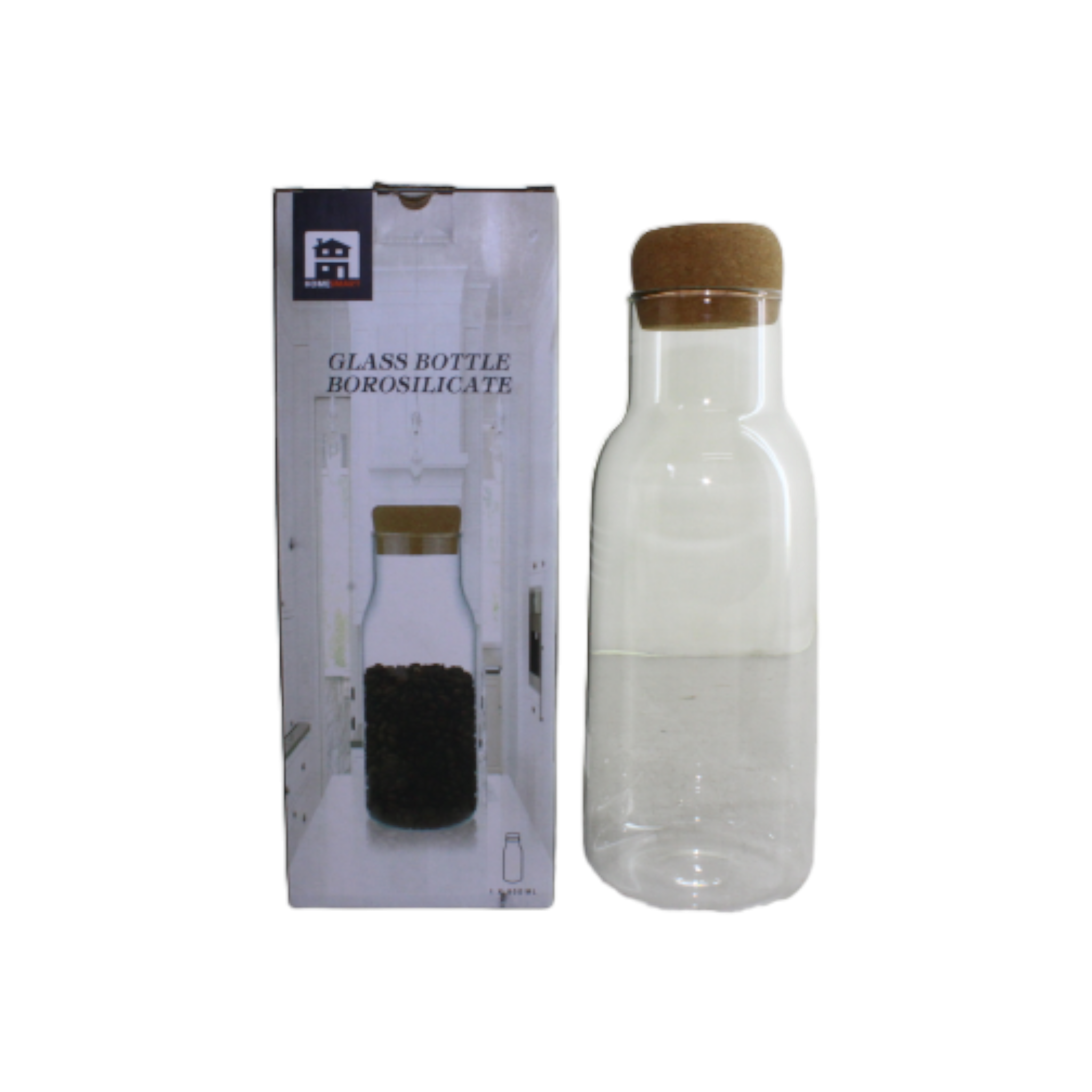 Borosilicate Glass Bottle 800ml with Cork Lid GL2911