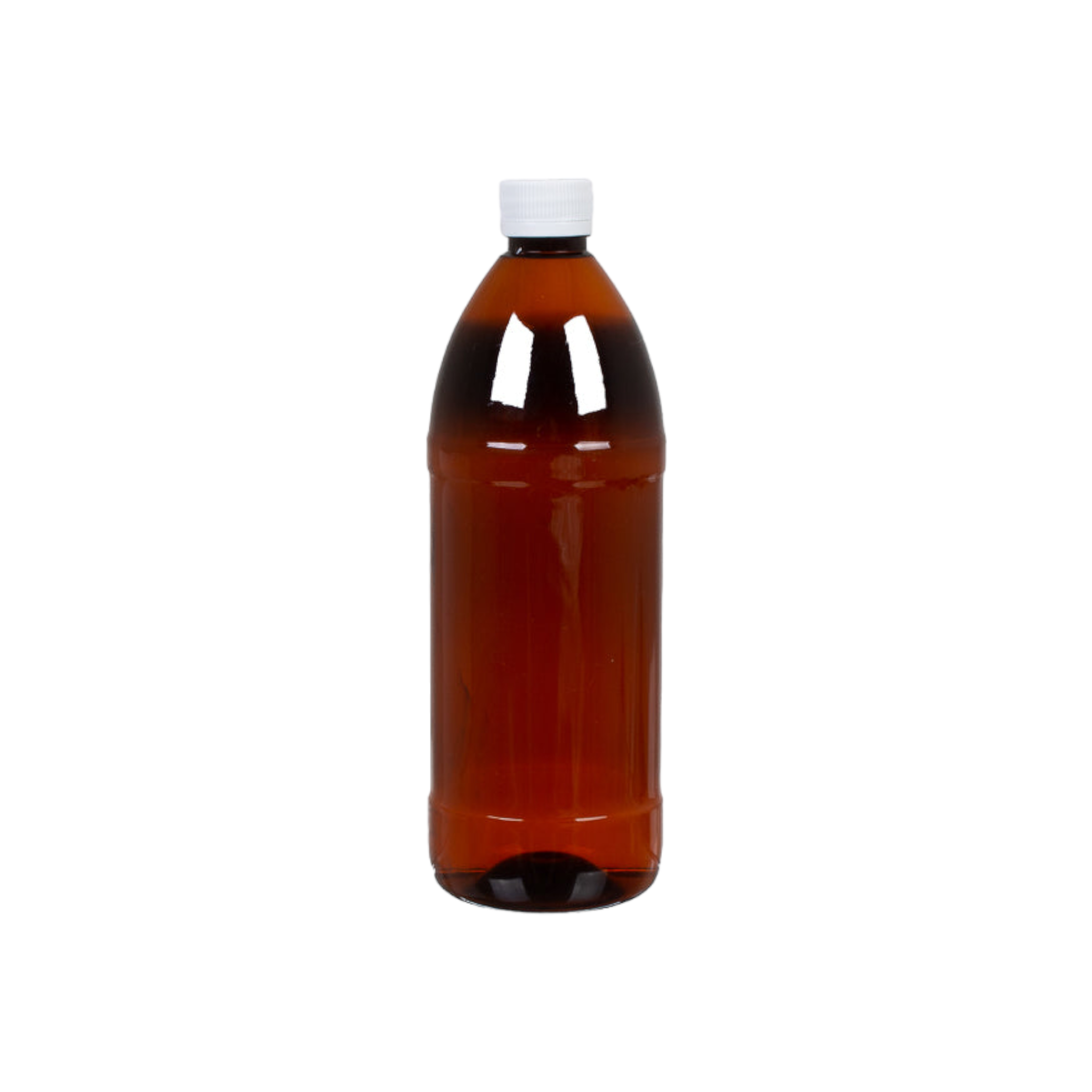 500ml Amber PVC Bottle Round with White Screw 28mm Cap