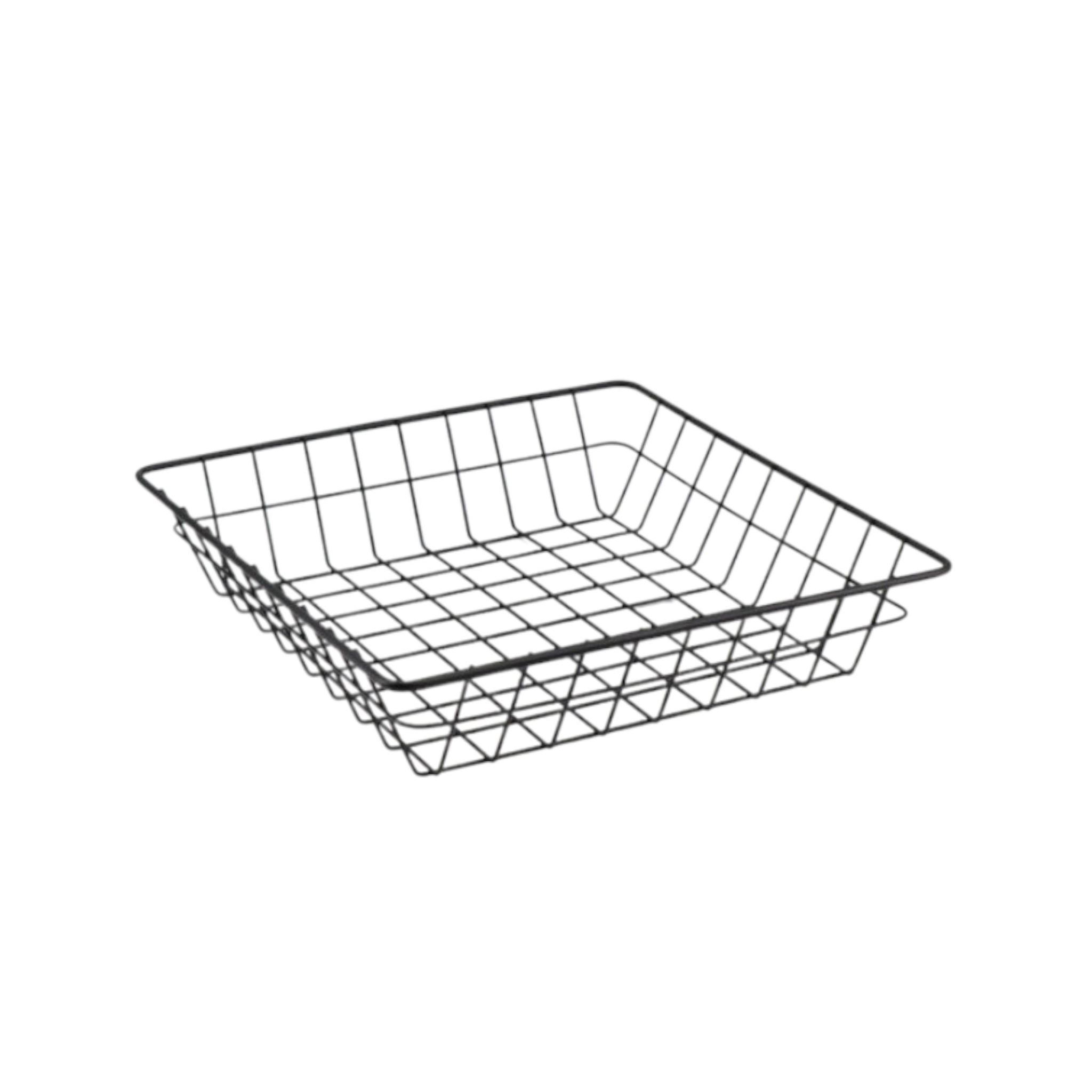 Regent Wire Serving Basket 250x50mm Square Powder Coated Black 14022